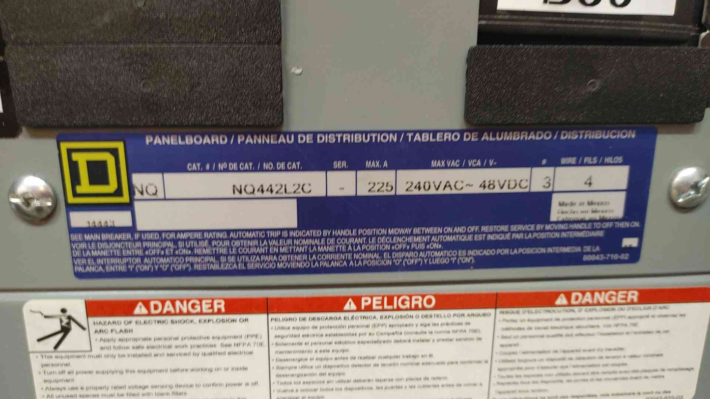 Square D Breaker Panelboard 225A 240VAC-48VDC 3PH 4W NQ442L2C NC50S(103850)