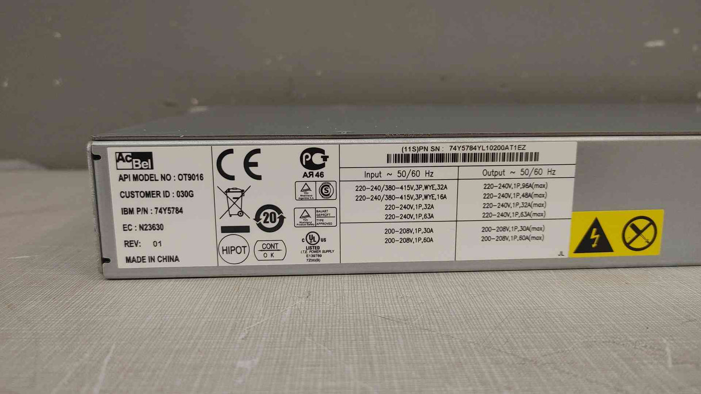 AcBel Small PDU Strip 200-208V 3P 60A 74Y5784(103892)
