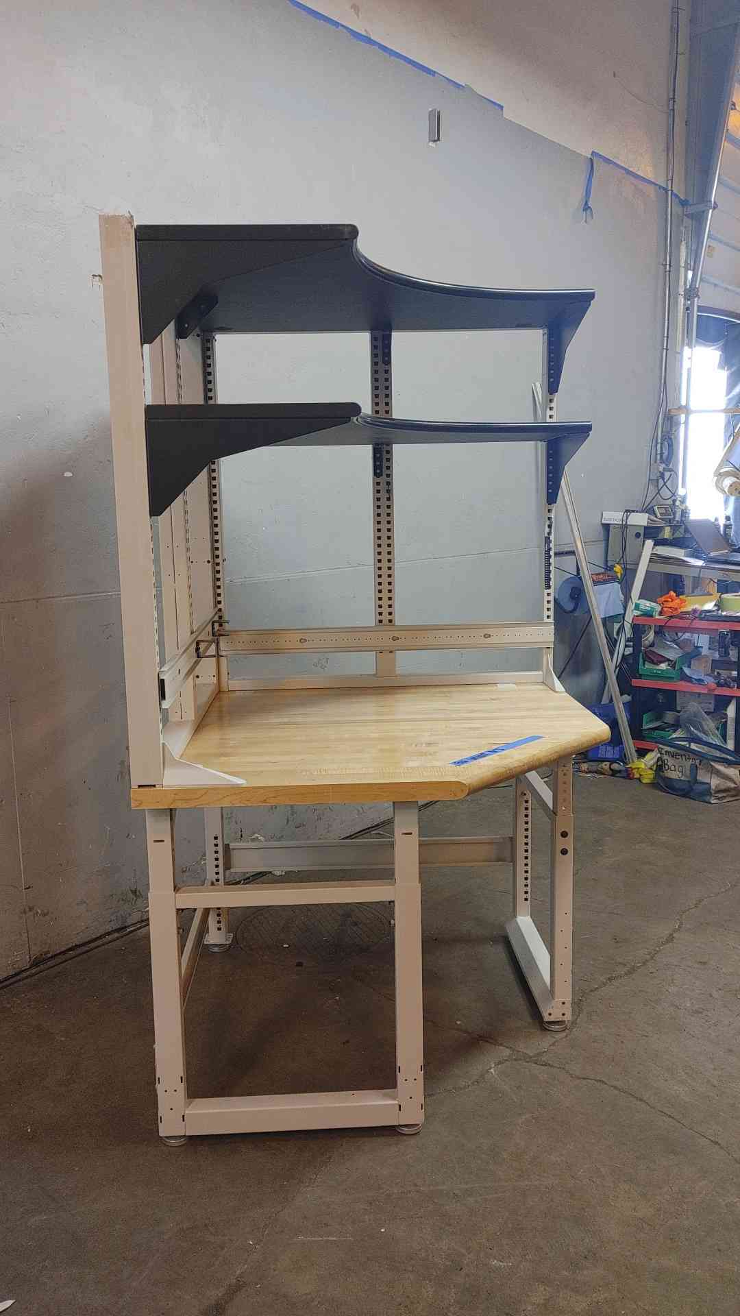 Standing Height Technical Corner Desk with Reagent Shelving(103875)