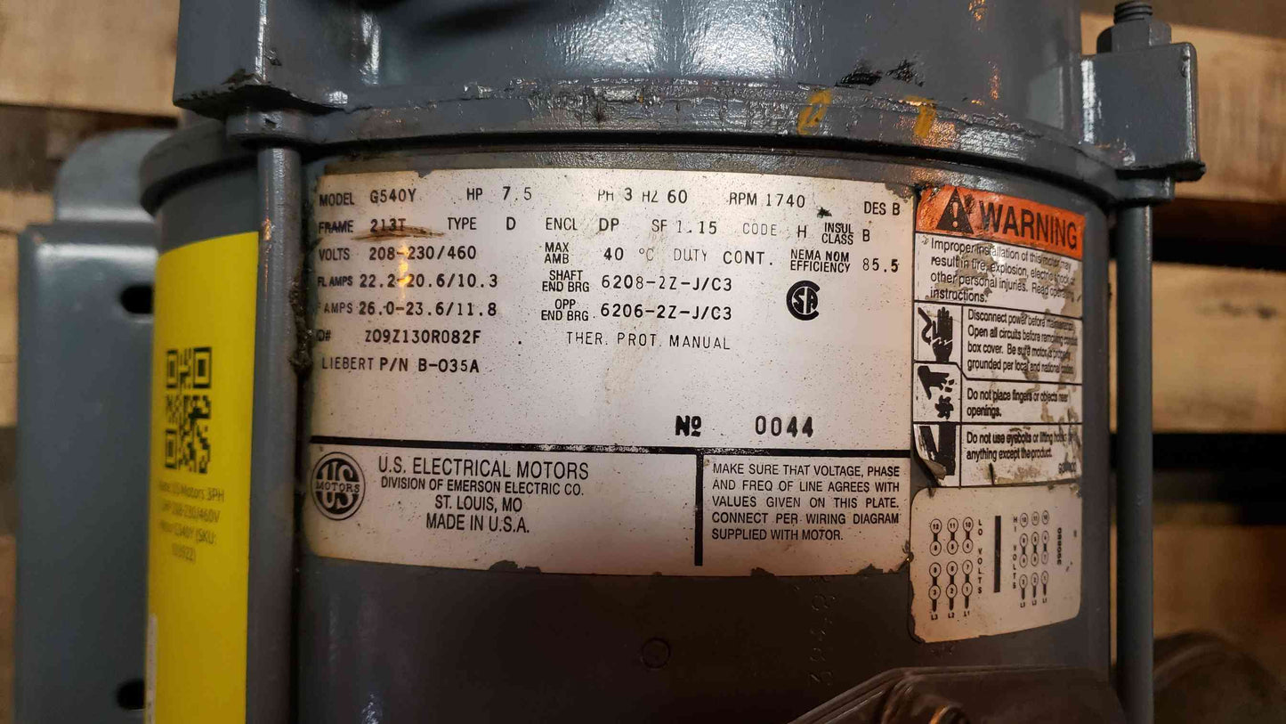 US Motors Air Over Motor K63HXFGK5035 .75HP(S6LLST4757)