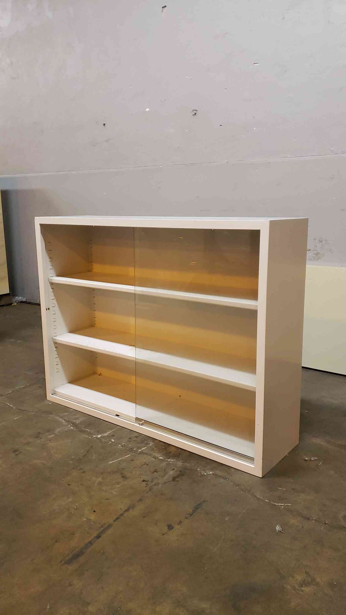 4'x13x30 Sliding Glass Overhead Cabinet Casework Metal(104109)