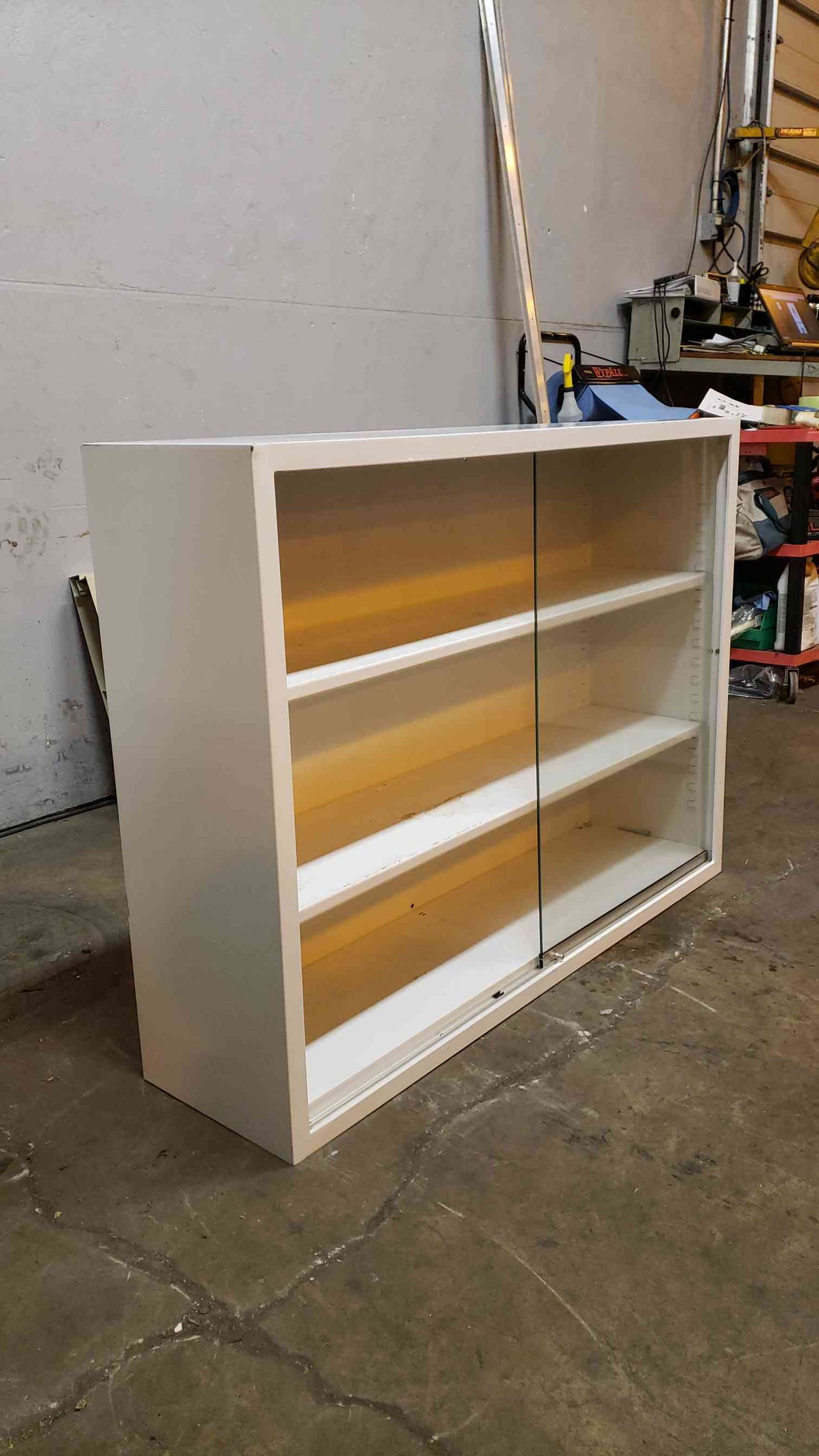 4'x13x30 Sliding Glass Overhead Cabinet Casework Metal(104109)
