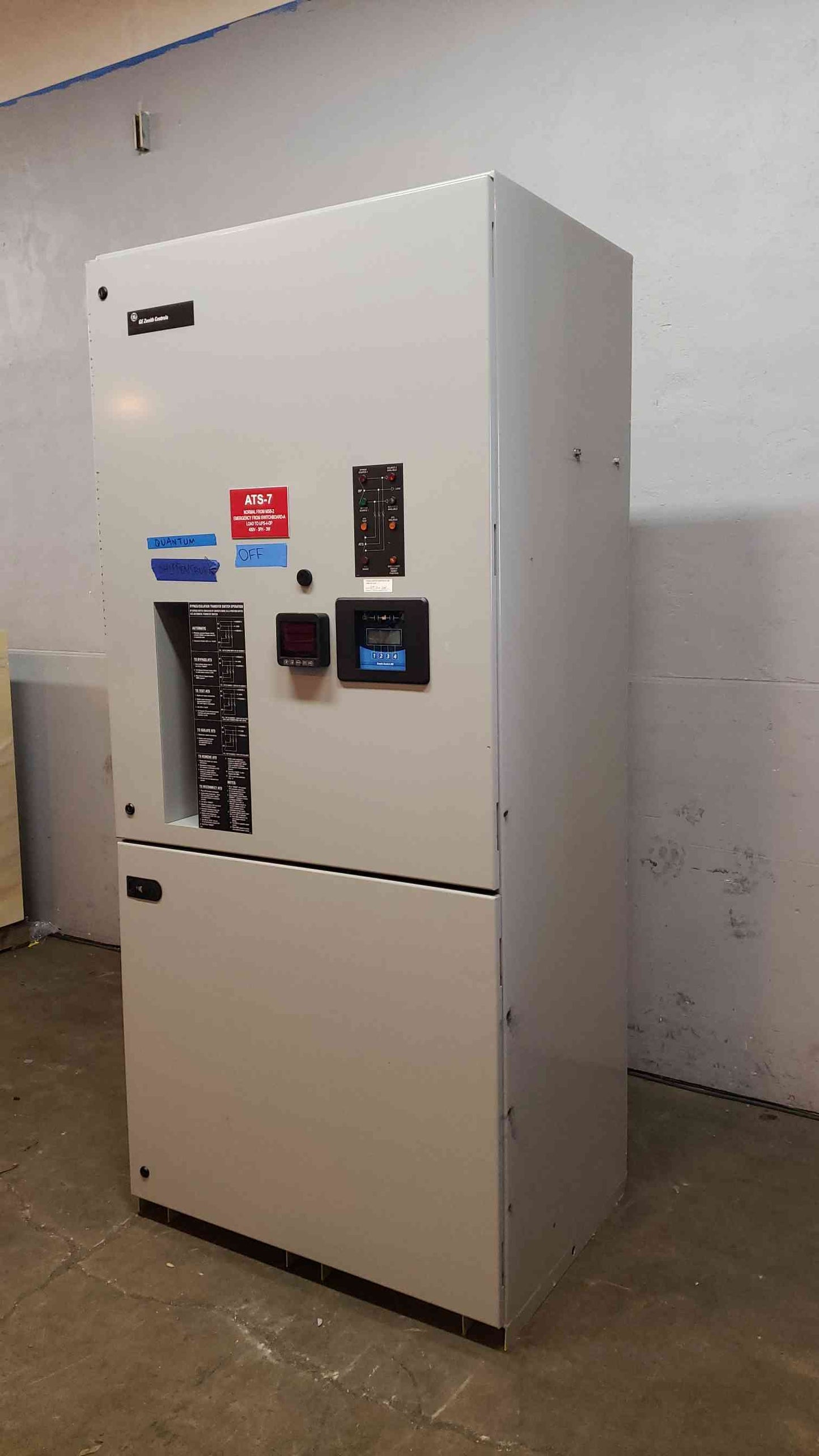ATS GE Zenith Transfer Switch 480V 1000A 3PH ZB5CB10031-05G601N(104122)