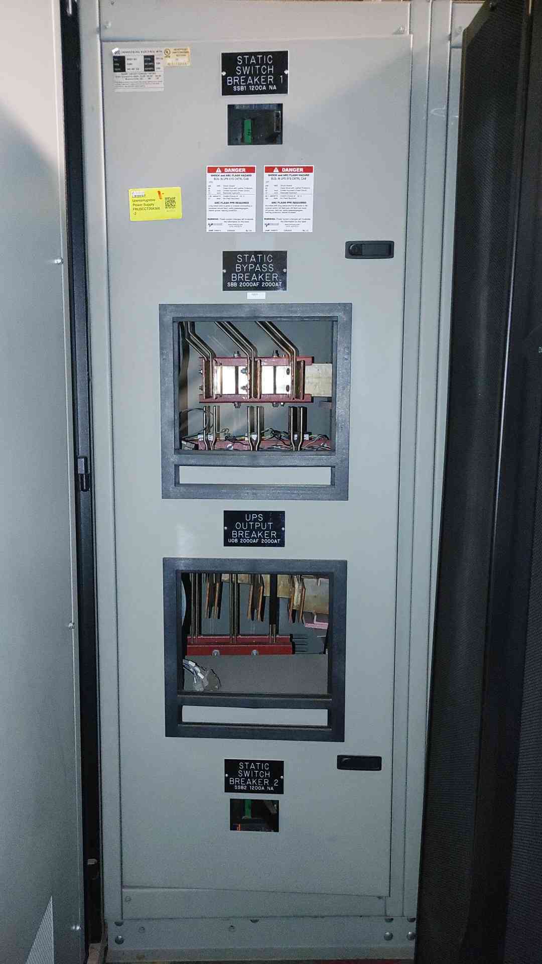 Switchgear LIEBERT UPS SCC w 2 NW20H Masterpact & 2 MG CK1200NA(S6LLST9176)