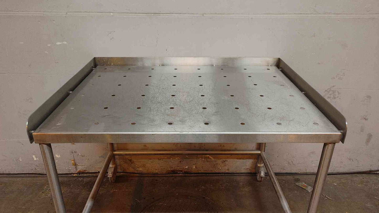 4' Stainless Steel Rolling Lab Table w/ Backsplash(104375)