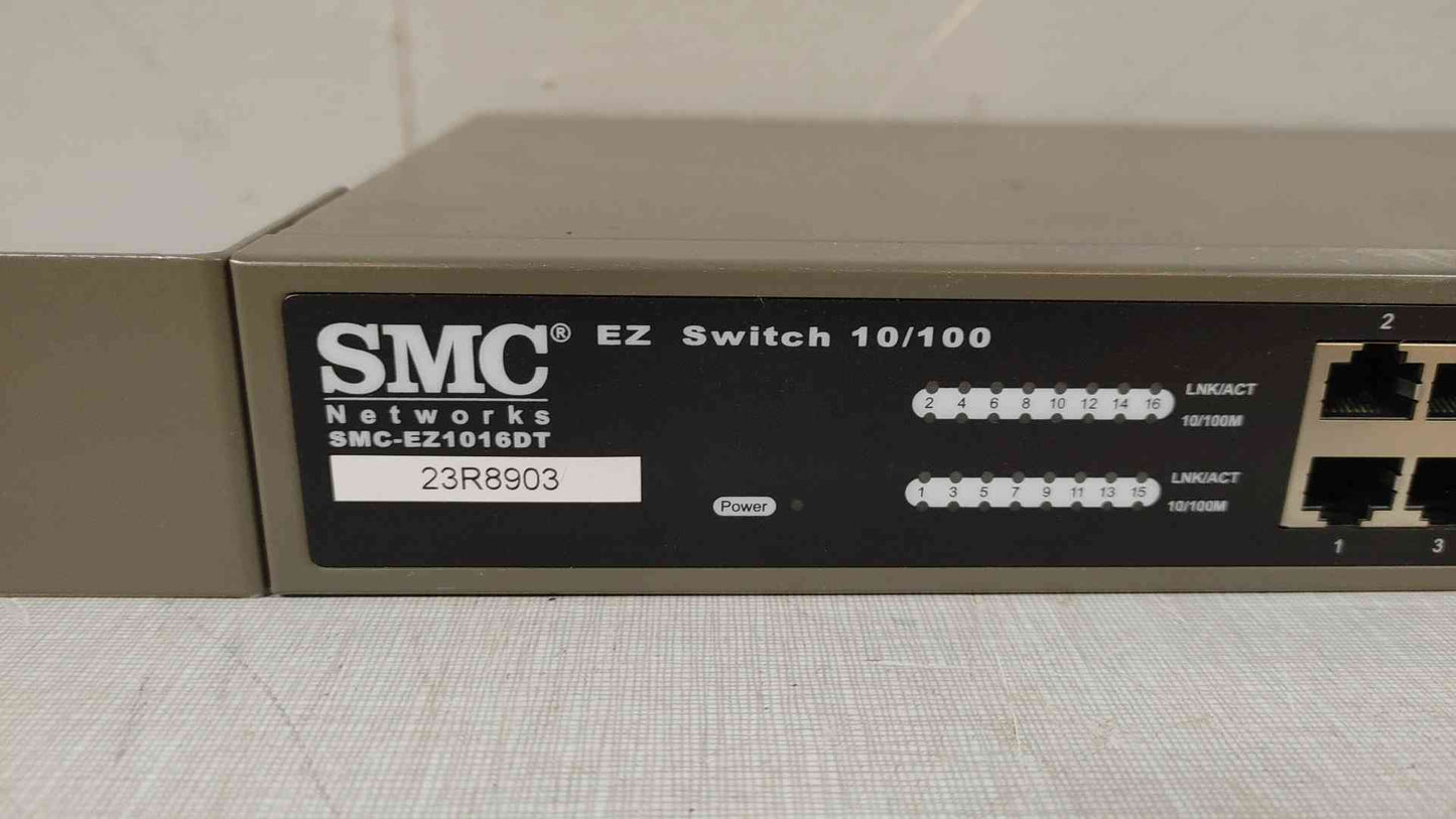 *Pickup Only* SMC Networks Fiber Network EZ Switch 10/100 100-240V .4A SMC-EZ1016DT(104688)