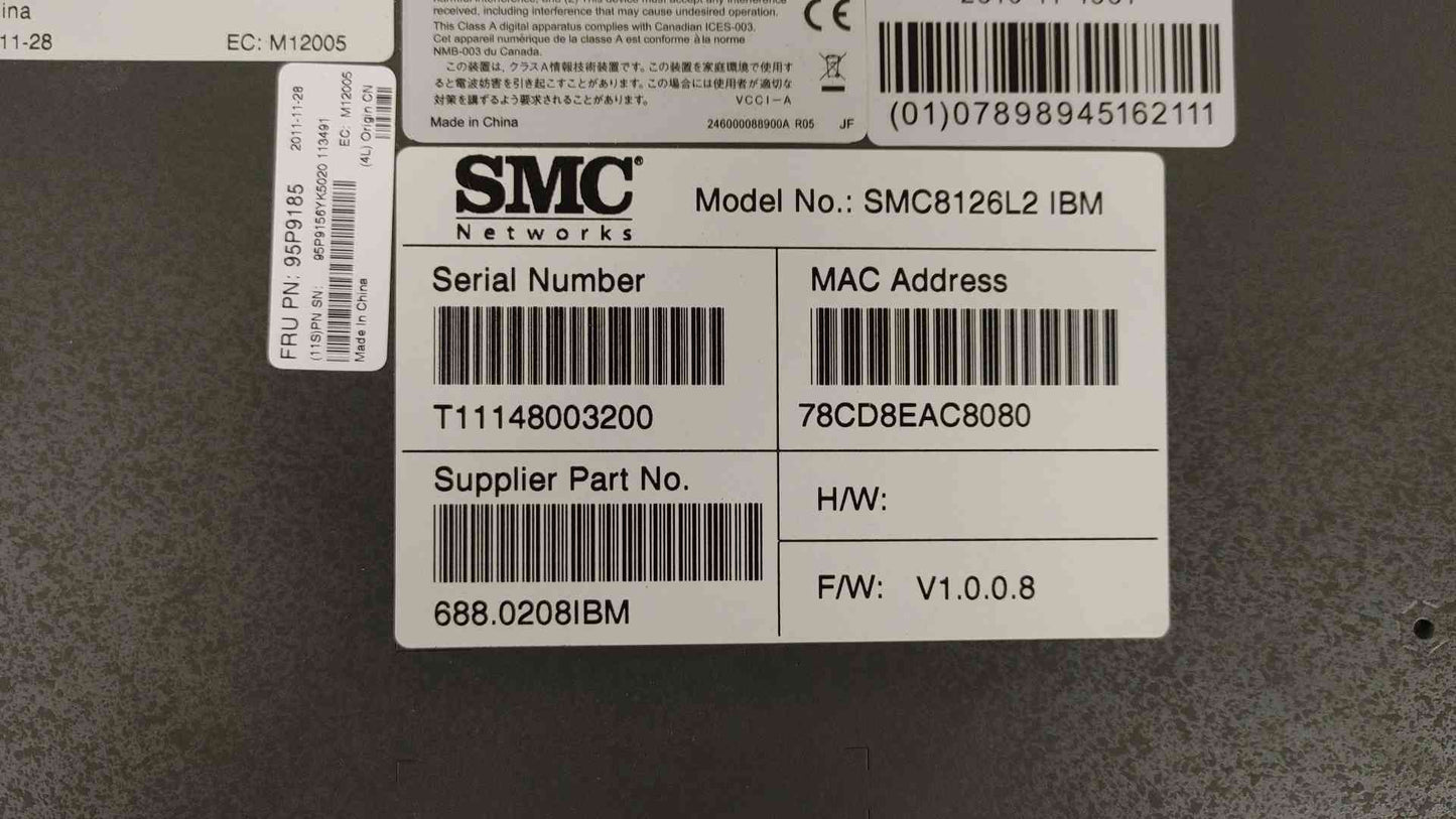 *Pickup Only* SMC Network Switch 100-240V 1.5A SMC8126L2 IBM(104696)