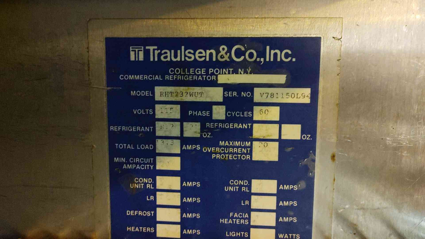 Traulsen Commercial Refrigerator 115V RHT232WUT Reach In TESTED