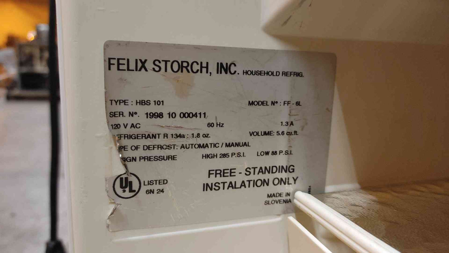 Felix Storch Household Mini Refrigerator 1.3A 120VAC R134A HBS101