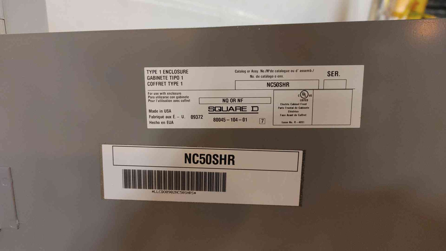 Square D NQ Breaker Panelboard 225A 240VAC W/ Main