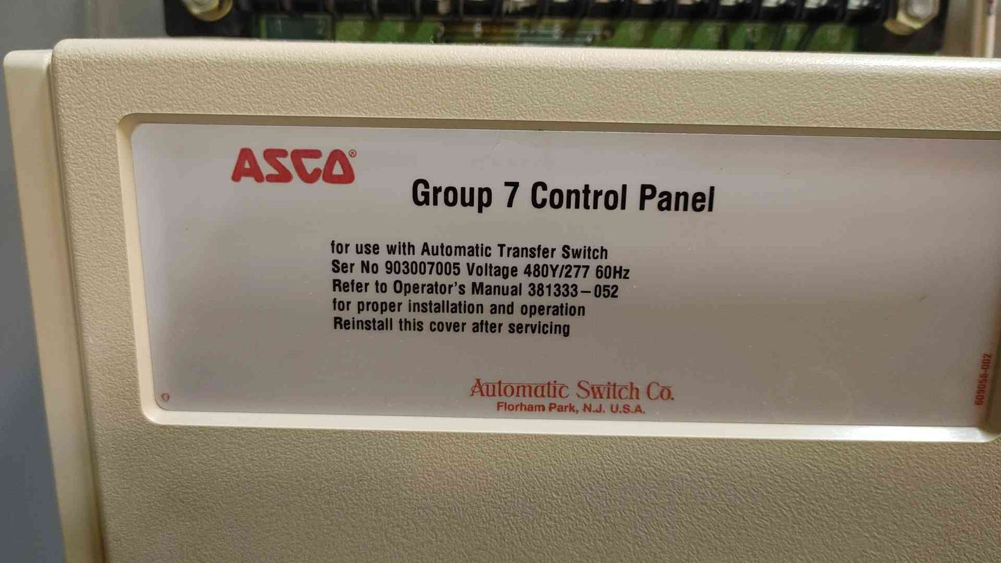 ASCO ATS Bypass Switch 150A 480/277V Z-5426 ATS 962 Series