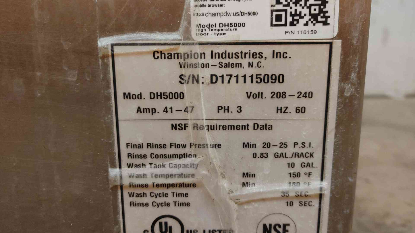 Champion Industries DH5000 Genesis Dishwasher w/ Sink Prep Set & Finish Table