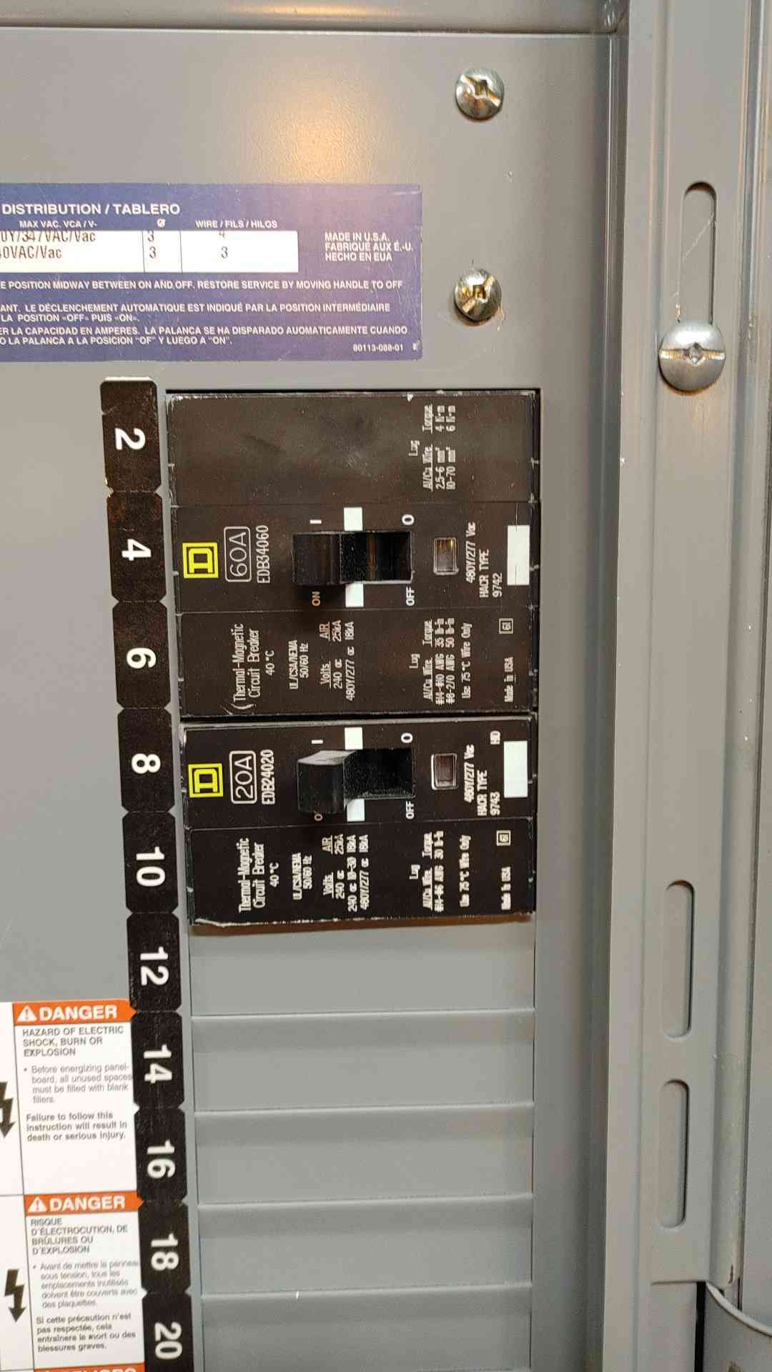 Square D NF Panelboard 250A 600Y/240VAC 3PH 4W 12109693840060001
