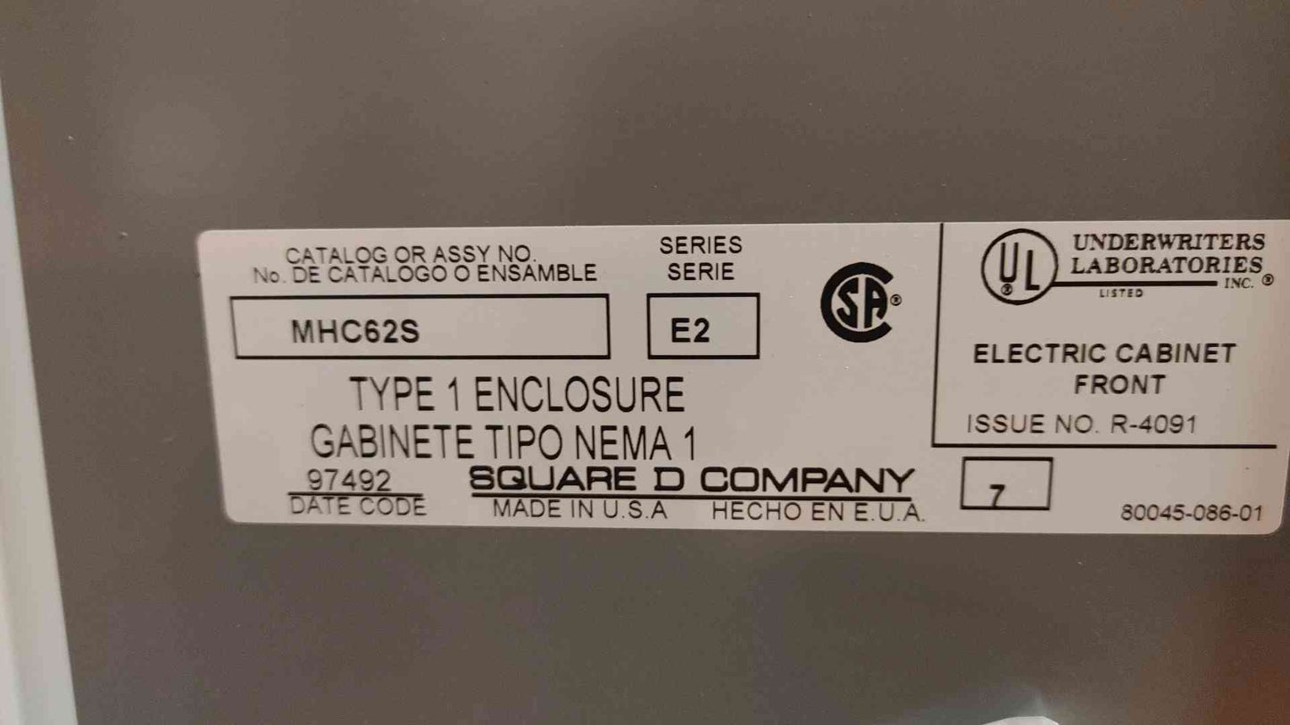 Square D NQOD Panelboard 225A 208Y/120VAC 3PH 4W NQOD454L225CU w/ Main