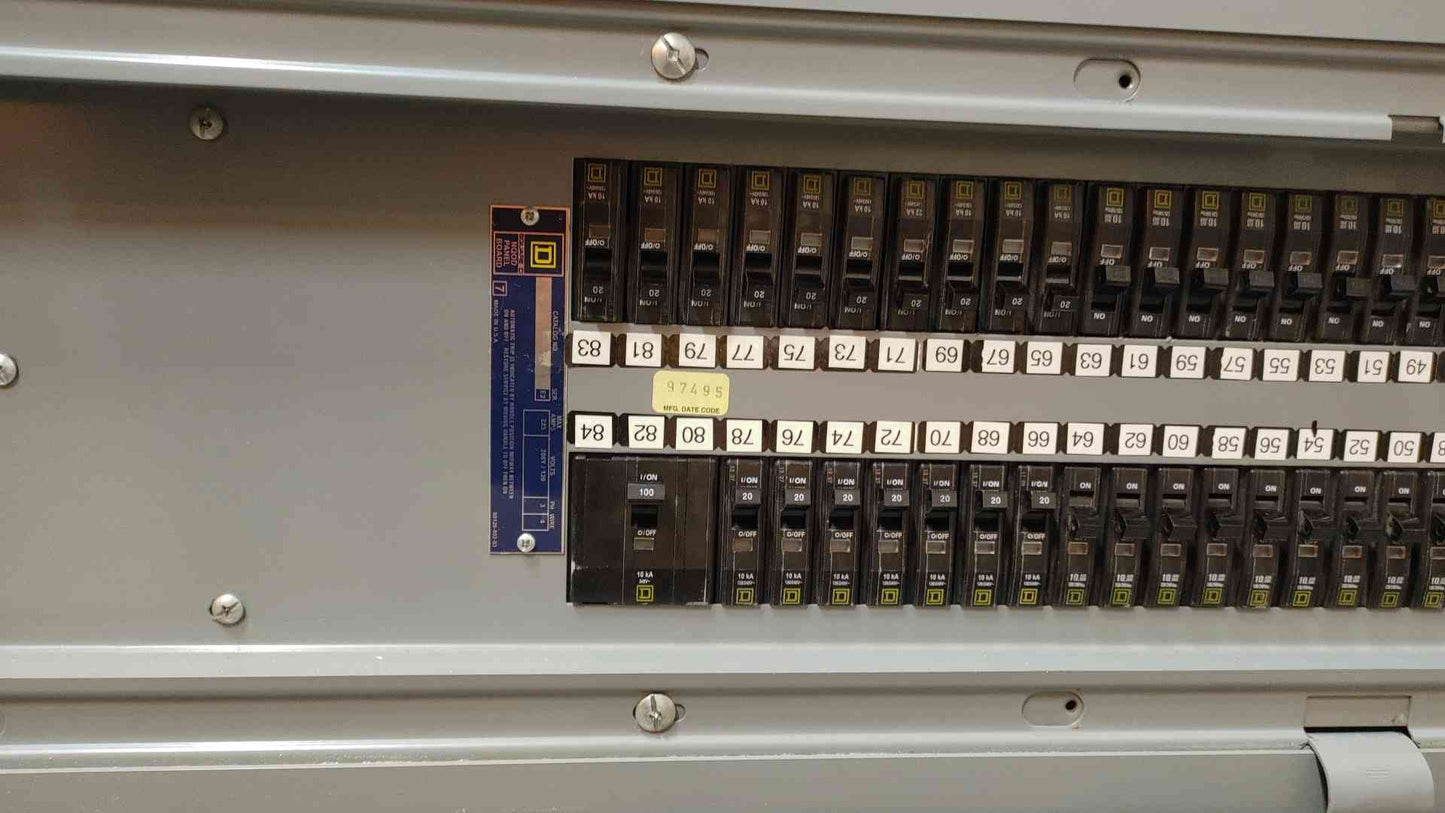 Square D NQOD Panelboard 225A 208Y/120VAC 3PH 4W NQOD454L225CU w/ Main