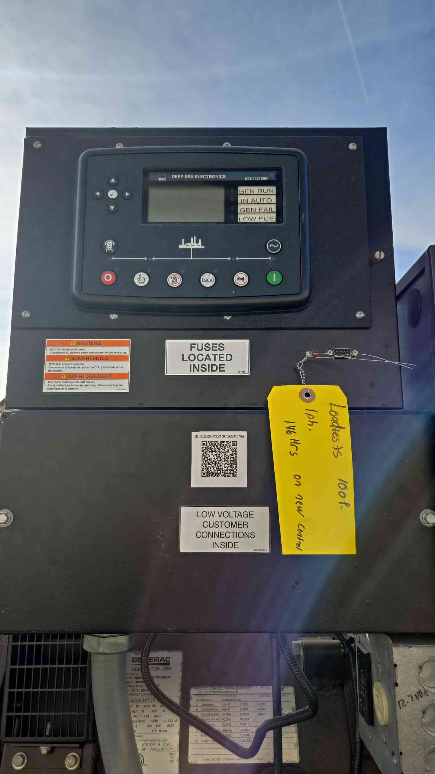 25KW Generac Cummins A2400 1PH Diesel Generator 146Hrs TESTED '18