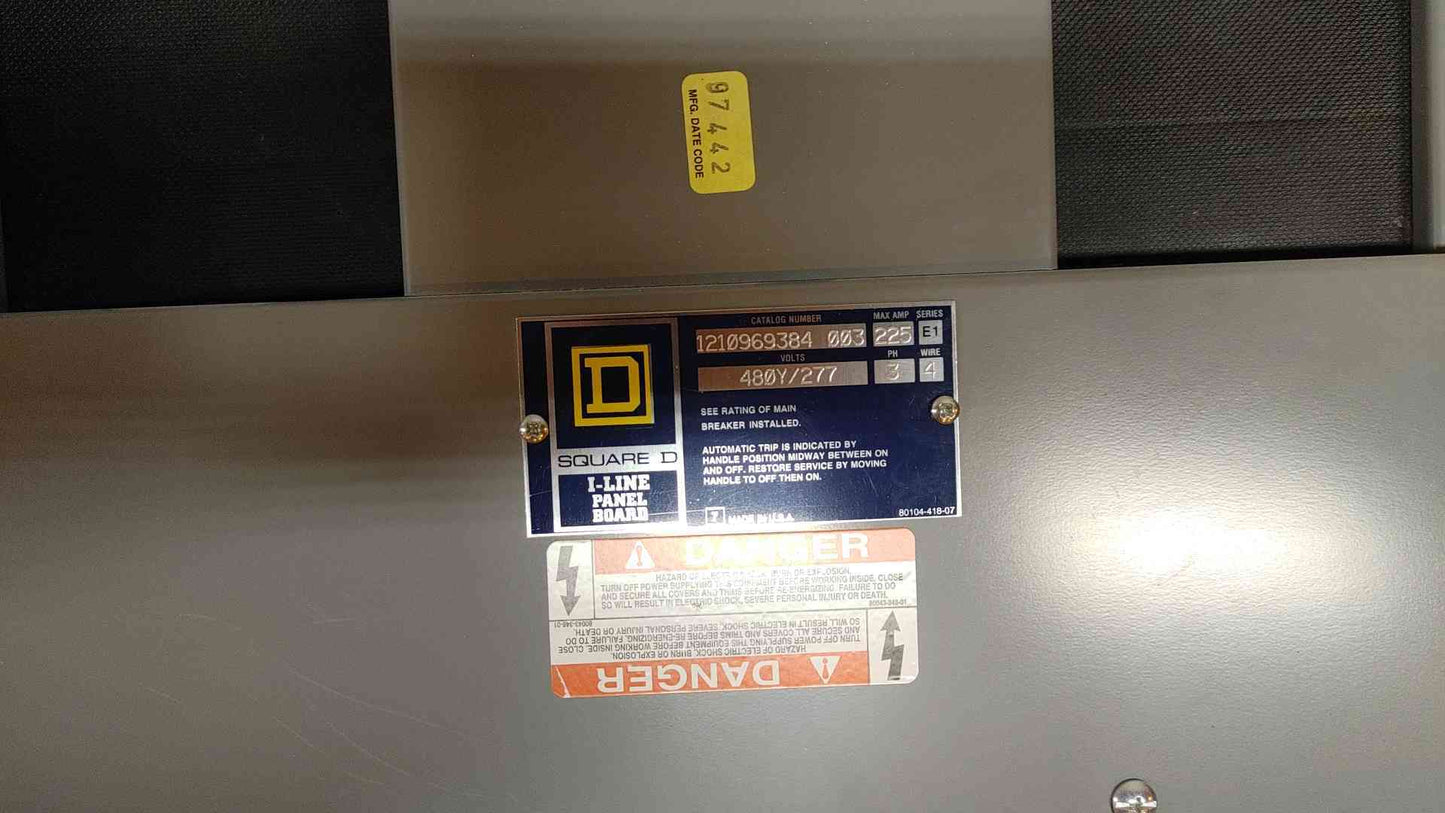 Square D I-Line Panelboard 225A 480Y/277V 24 Breaker w/ Main