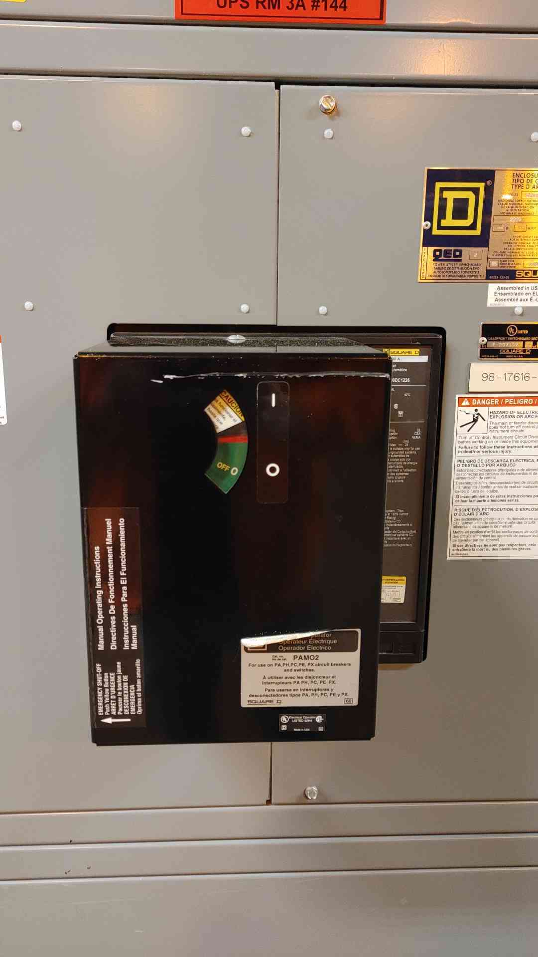 Square D QED Power Style Switchboard 2000A Disconnect PAF362000DC1226