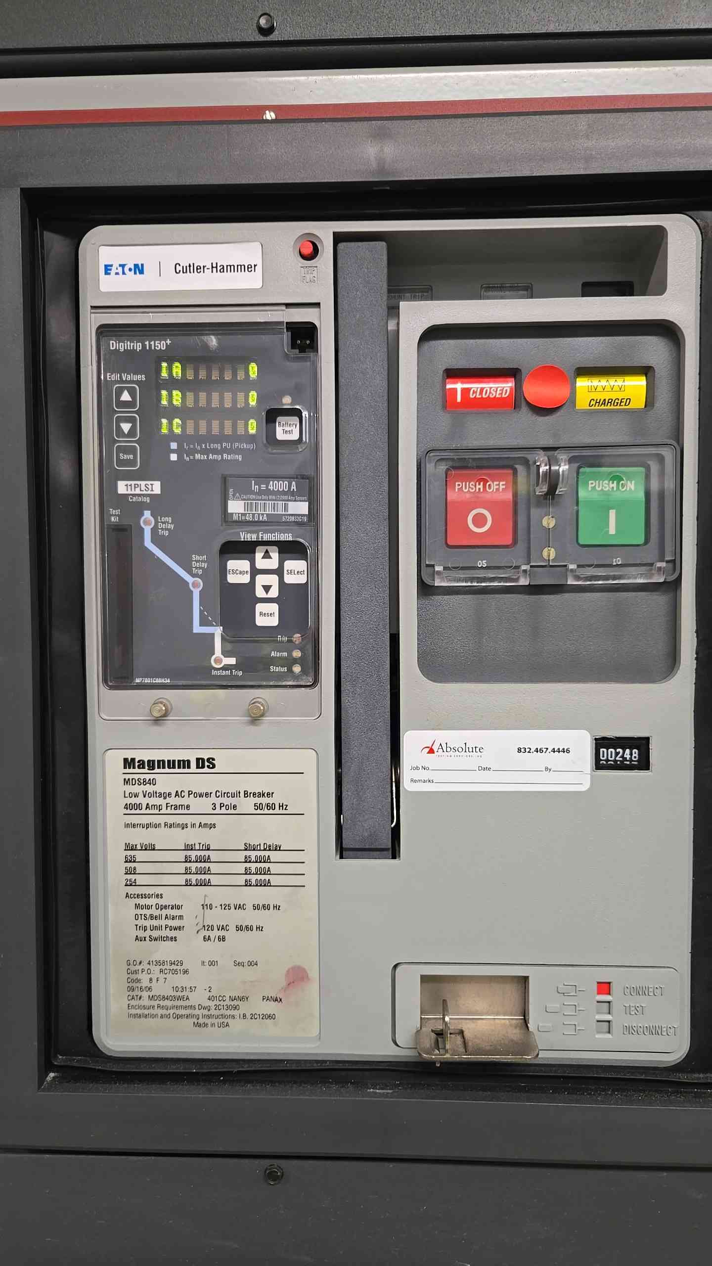 4000A Cutler Hammer Switchgear Transformer & Sys Bypass 7 Section MDS840 MDS816 (107636)