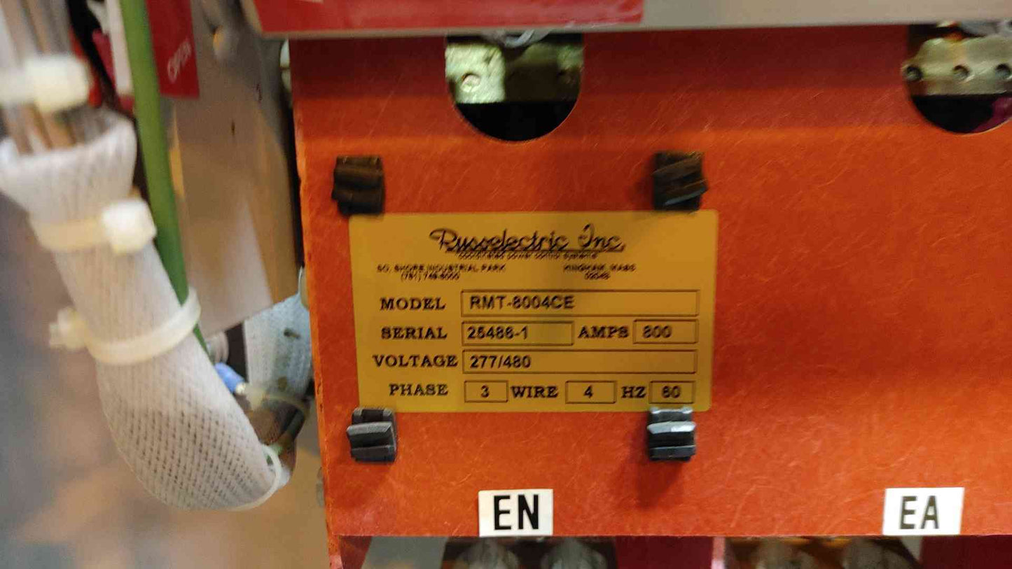 Russelectric 800A 480V 3PH Automatic Transfer Switch ATS RMT-8004CE