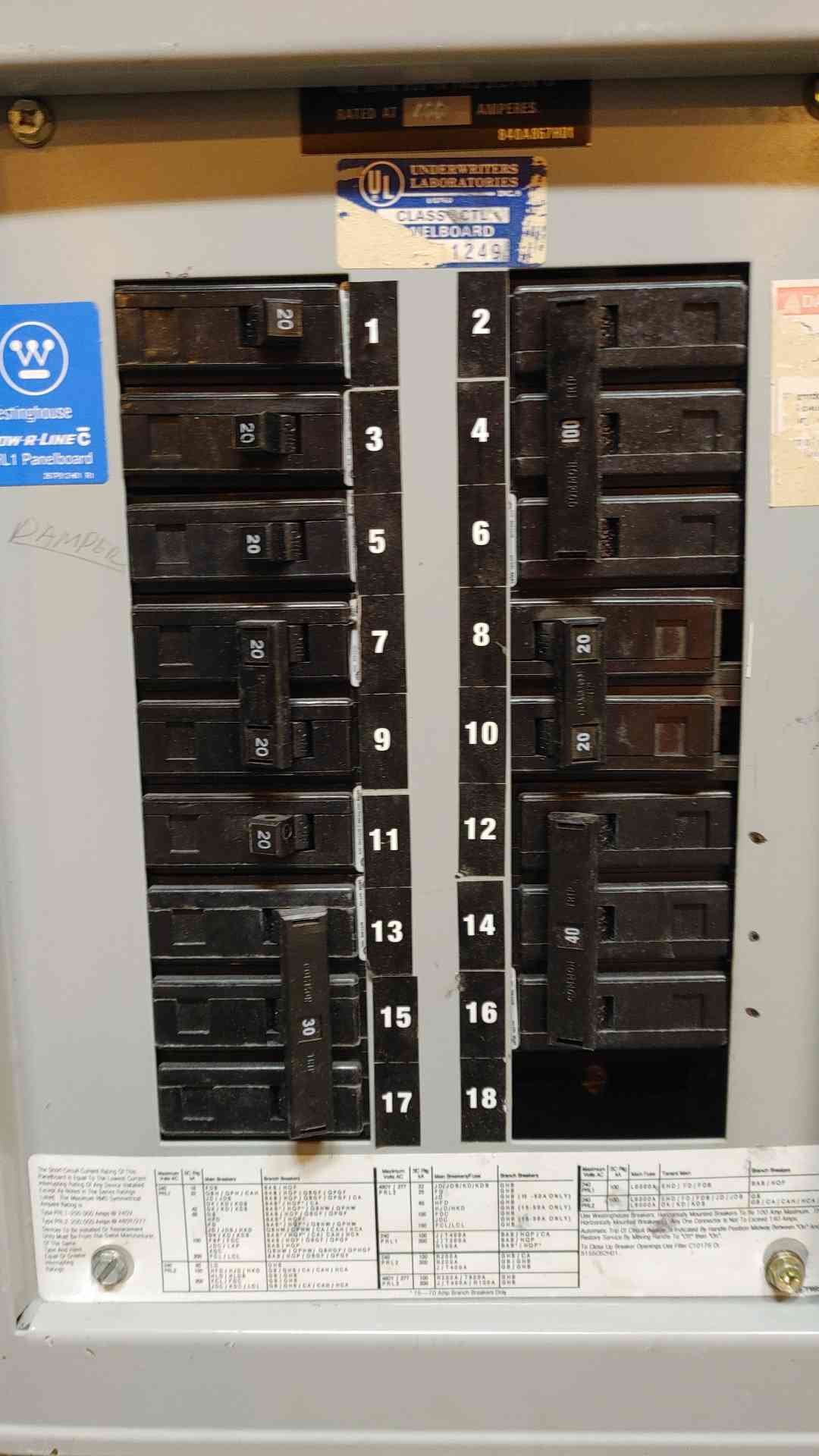 Pow-R-Line PRL4 Panelboard 400A 208Y/120VAC 3PH 4W PRL4B