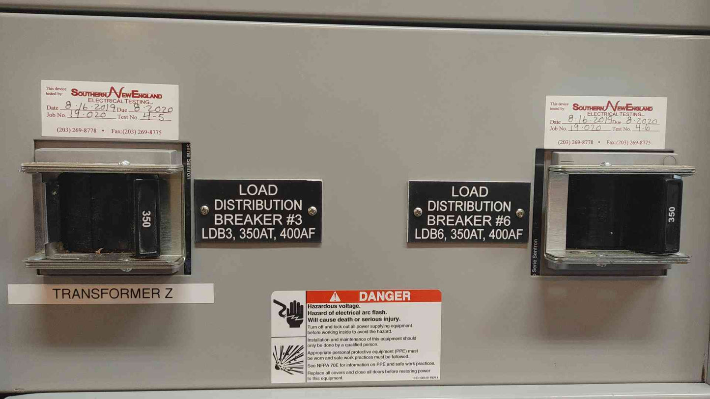 800A Siemens 2 Section Switchboard 480Y/277V 4W 2x 800A Main & 10x 350A Distribution