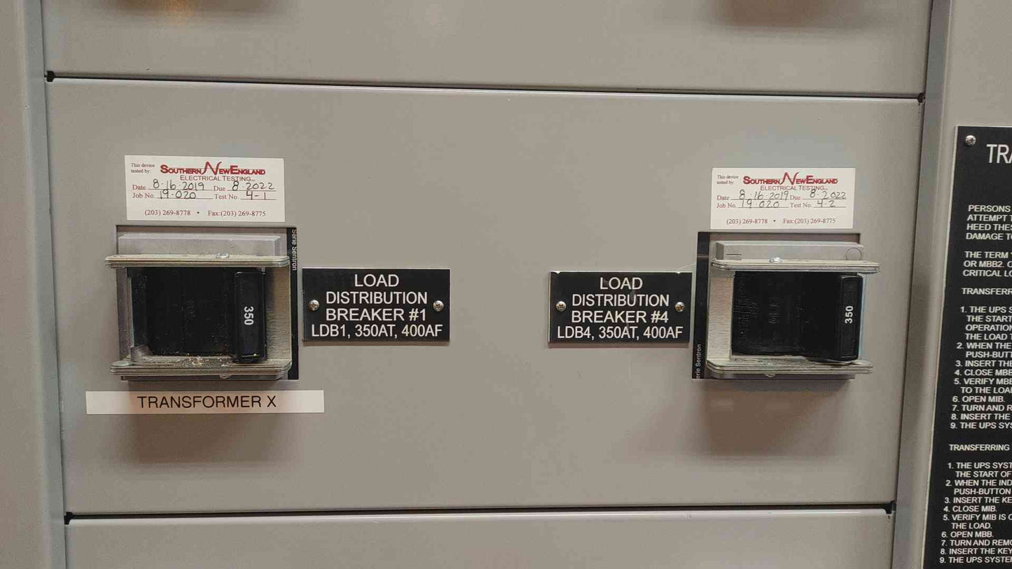 800A Siemens 2 Section Switchboard 480Y/277V 4W 2x 800A Main & 10x 350A Distribution