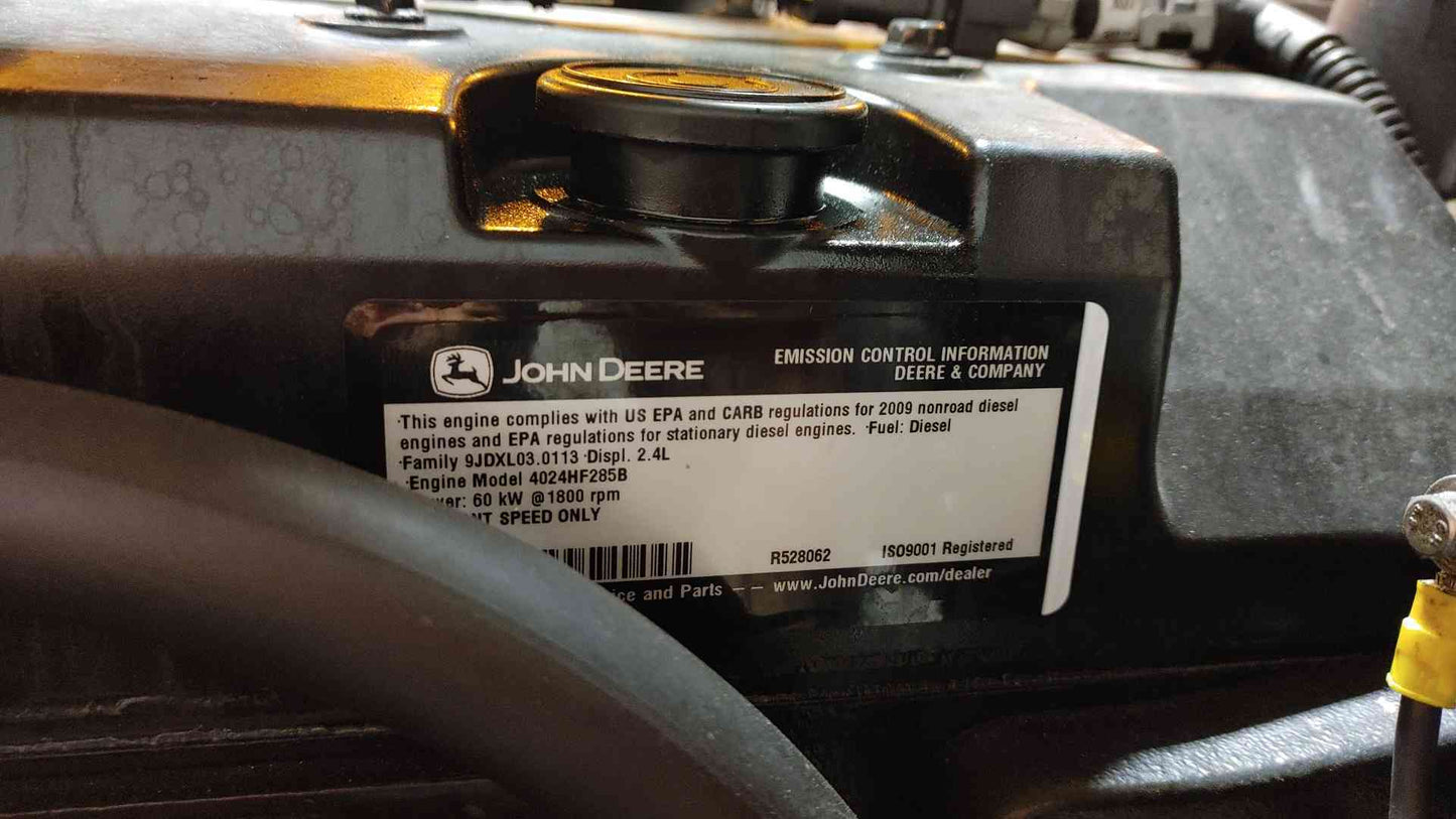 48KW 50KW Generac John Deere 4024 Diesel Generator 1PH 422Hrs '09 TESTED