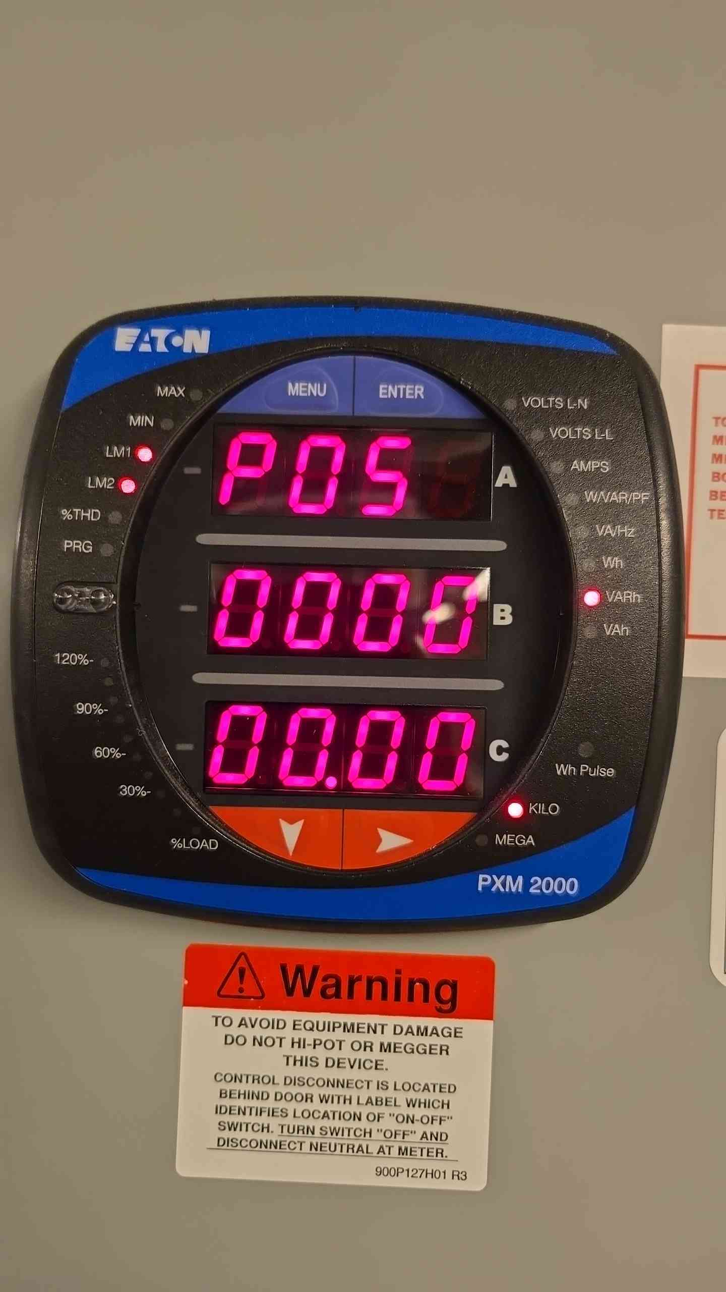1200A Eaton Pow-R-line 480V Switchgear 3 Section 2 Mains Meter & 19 Breaker NGH65K NGH312032E