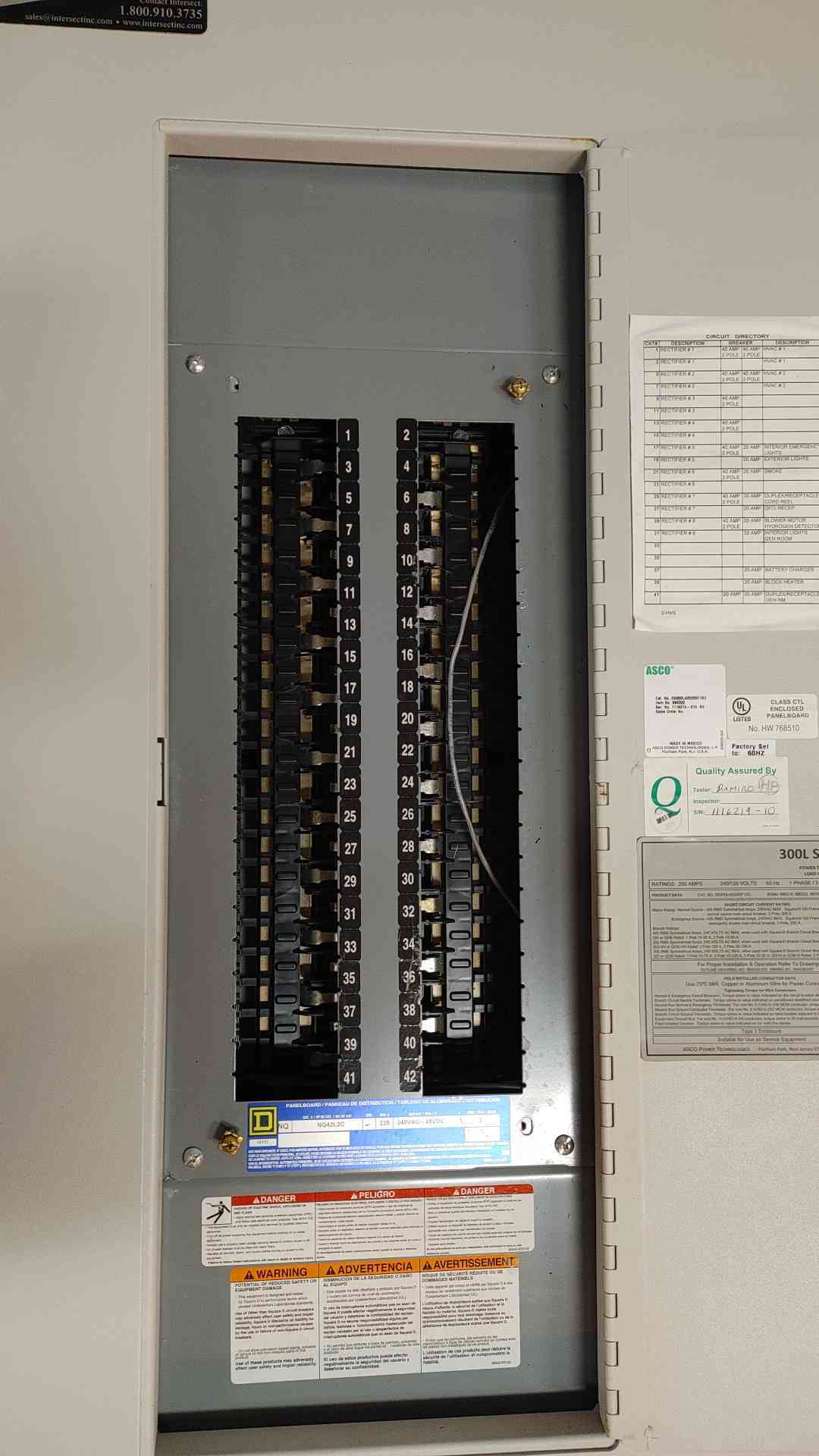 200A ASCO ATS 300L Power Transfer Load Center 240/120V 1Ph Dist Panel Surge Suppression (108596)