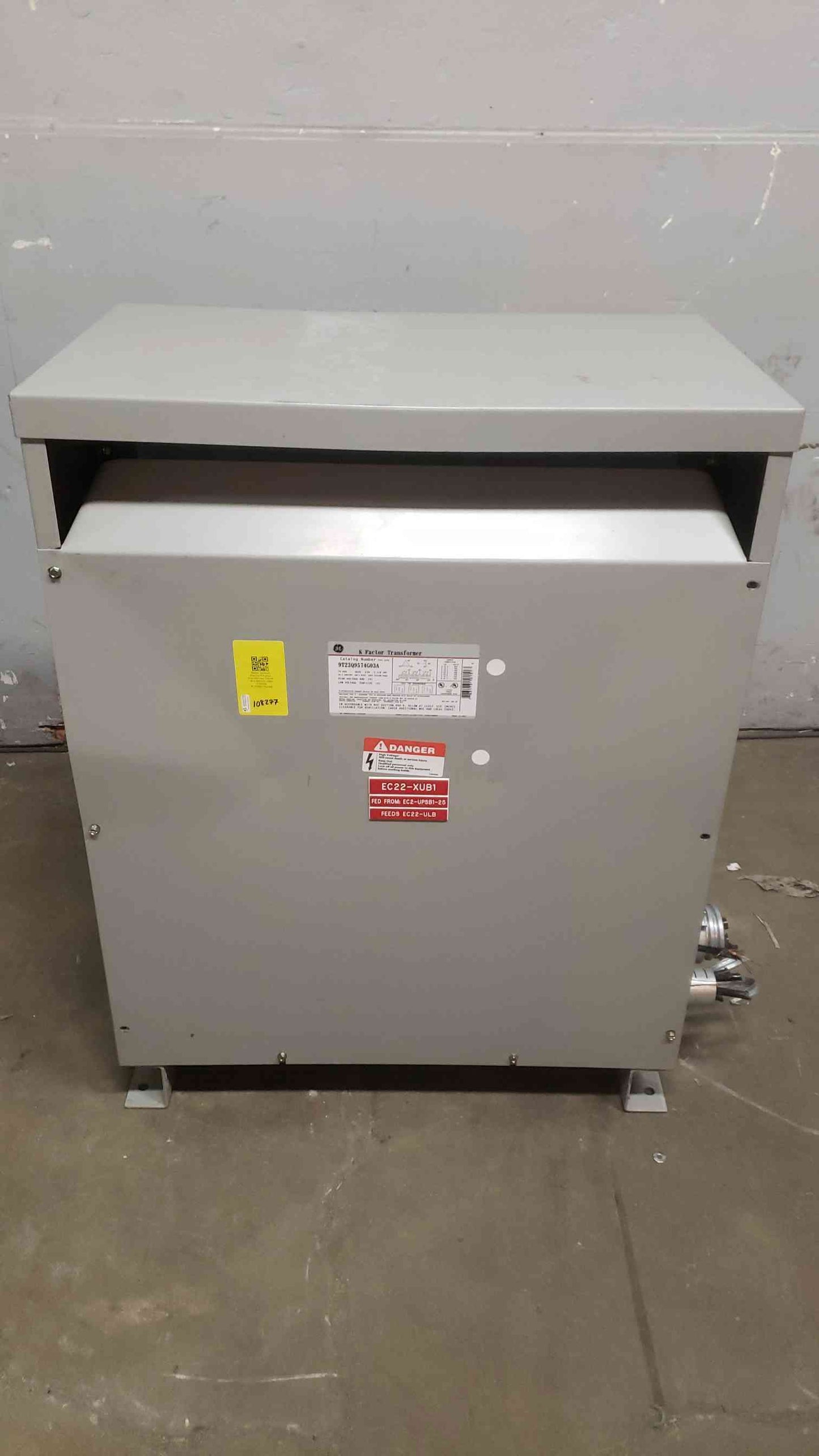 GE K Factor Transformer 75KVA 3PH 480V x 208Y/120V 9T23Q9574G03A (108277)
