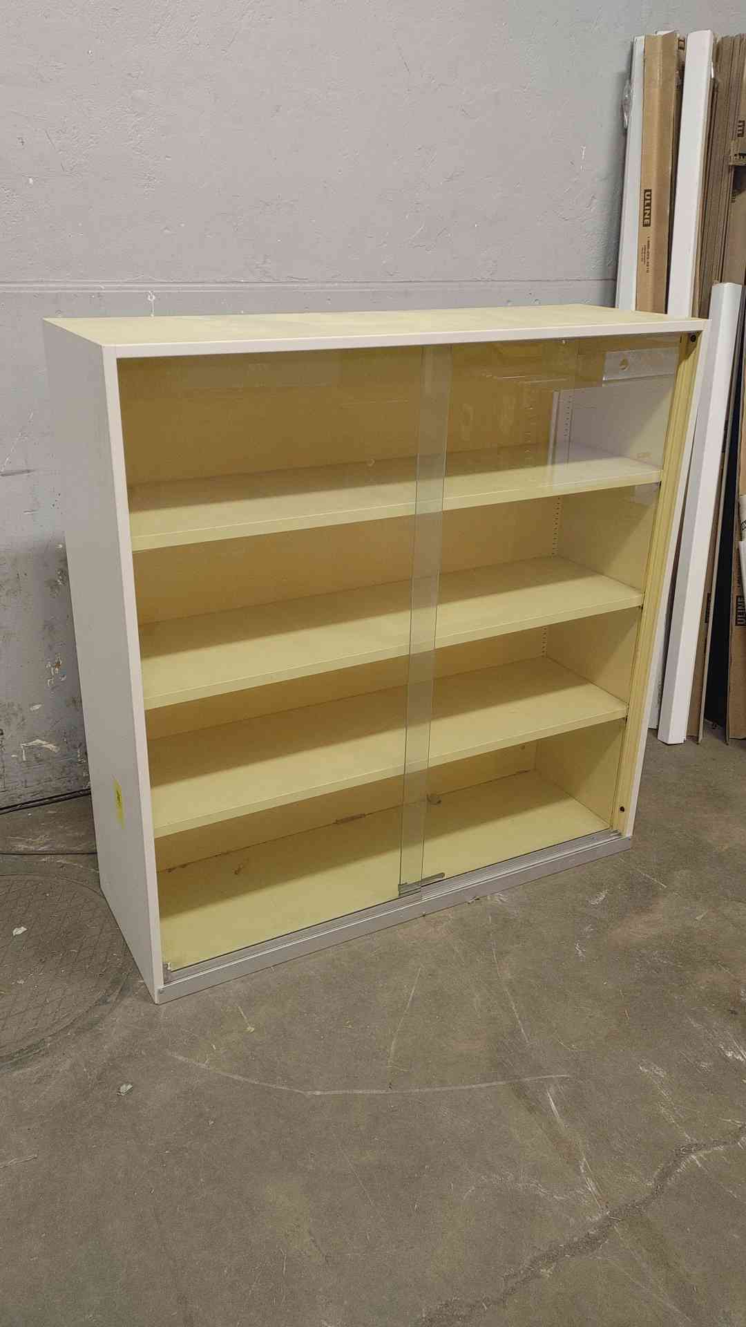 4'x4' Sliding Glass Door Overhead Metal Casework (108578)