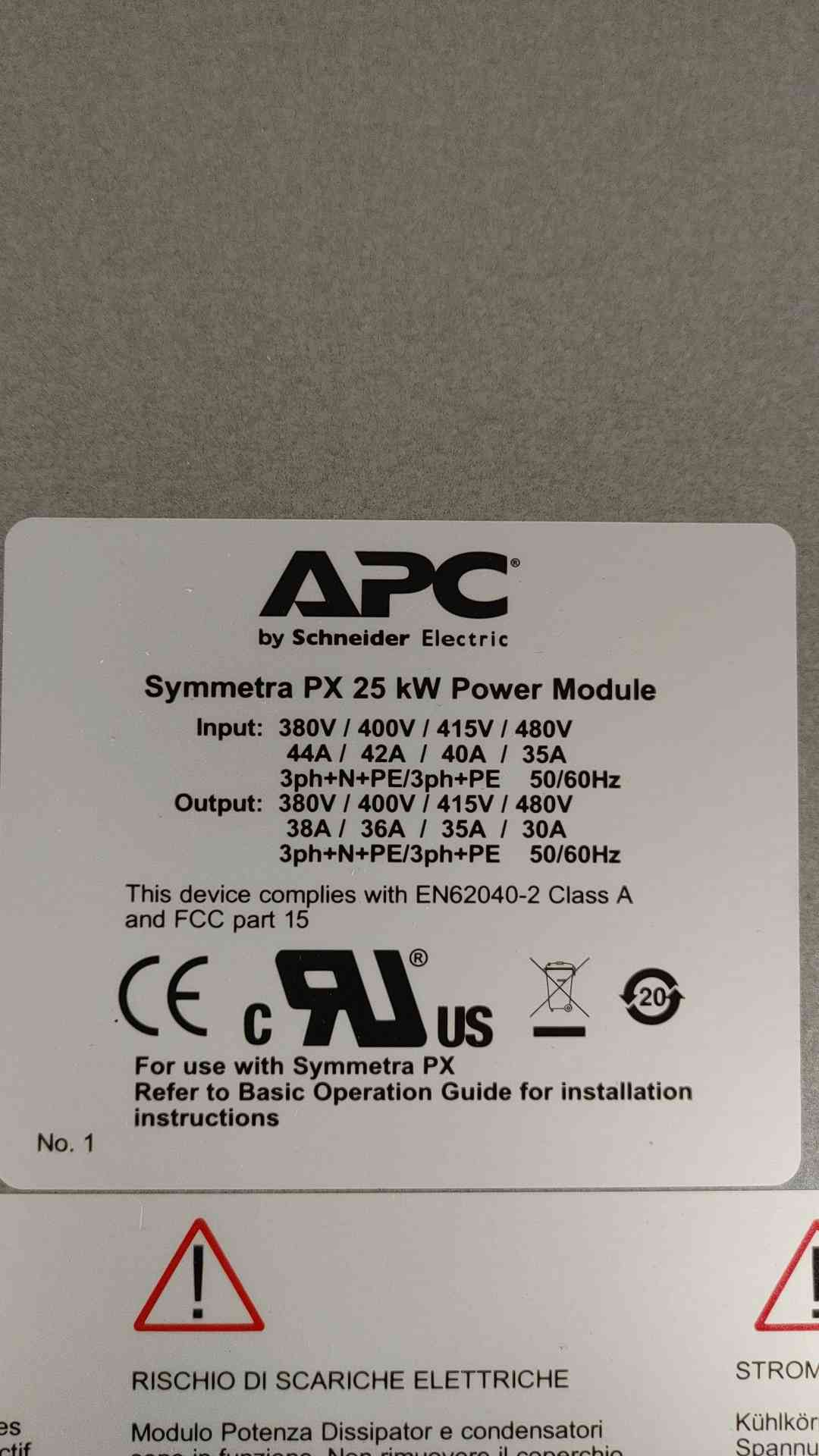 Schneider Electric Symmetra PX 25 Kw Power Module 480V 3 Phase (108739)
