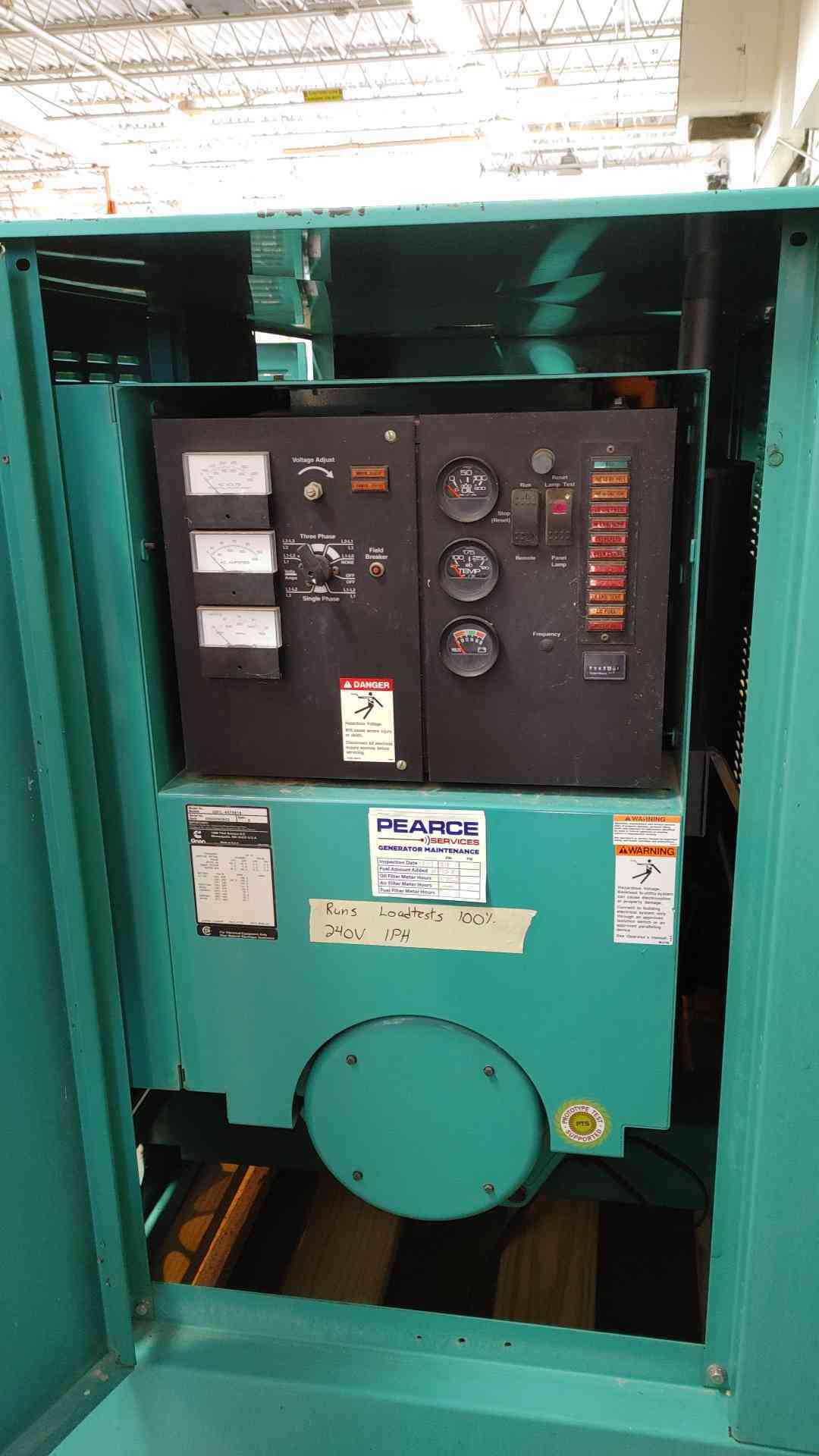 45KW Cummins Onan Generator 1&3PH Nat Gas LP 582Hrs GGFC '00 LOAD TESTED (108786)