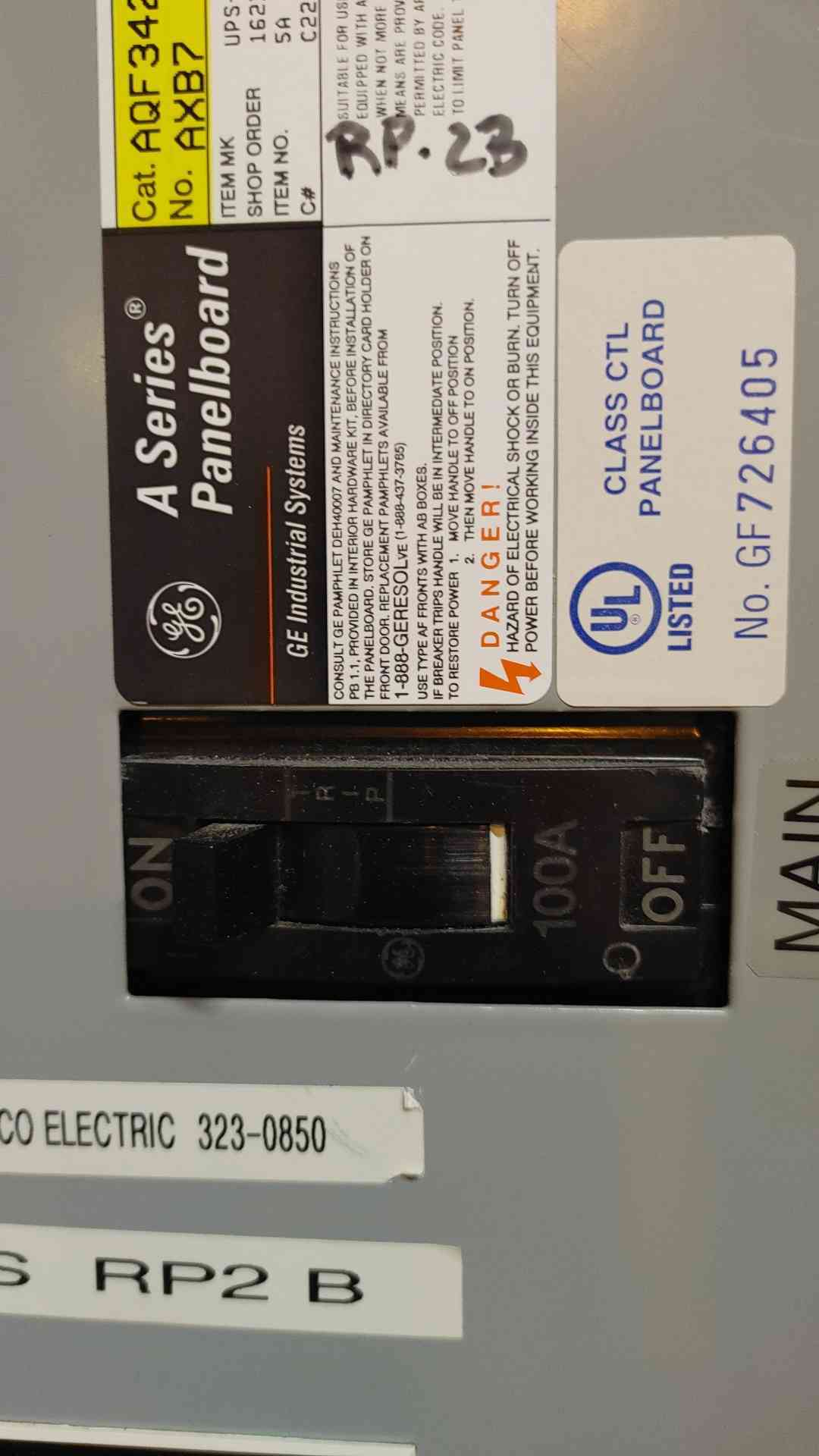 General Electric A Series Panelboard AQF3422ABX 225 AMP 208Y/120 V 3 PHASE 4 WIRE (108834)