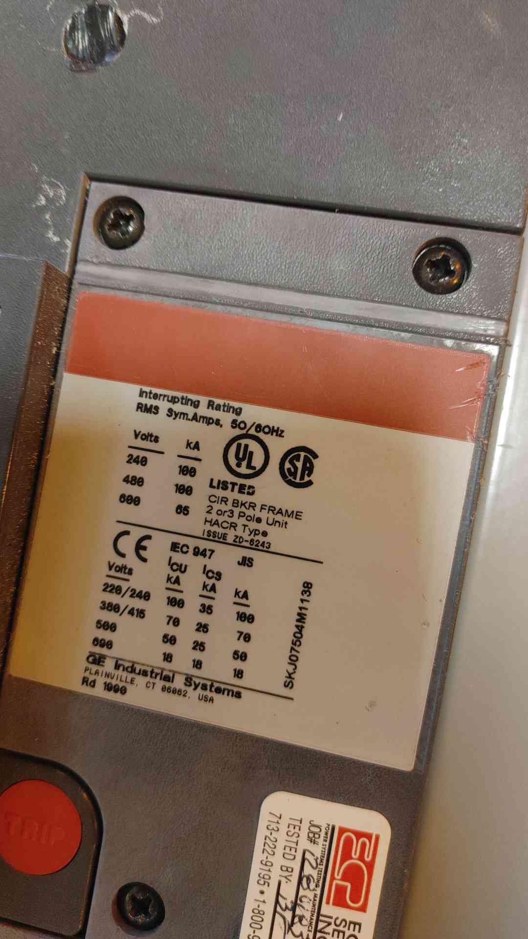 GE Spectra Series 800 Amp 480V 3 Ph 1 Main, Meter, & 2 Breaker Distribution (108937)