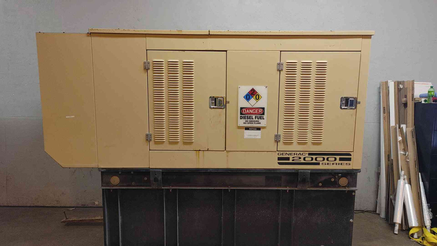 50KW Generac Diesel Generator 1Ph 612Hrs TESTED (109035)