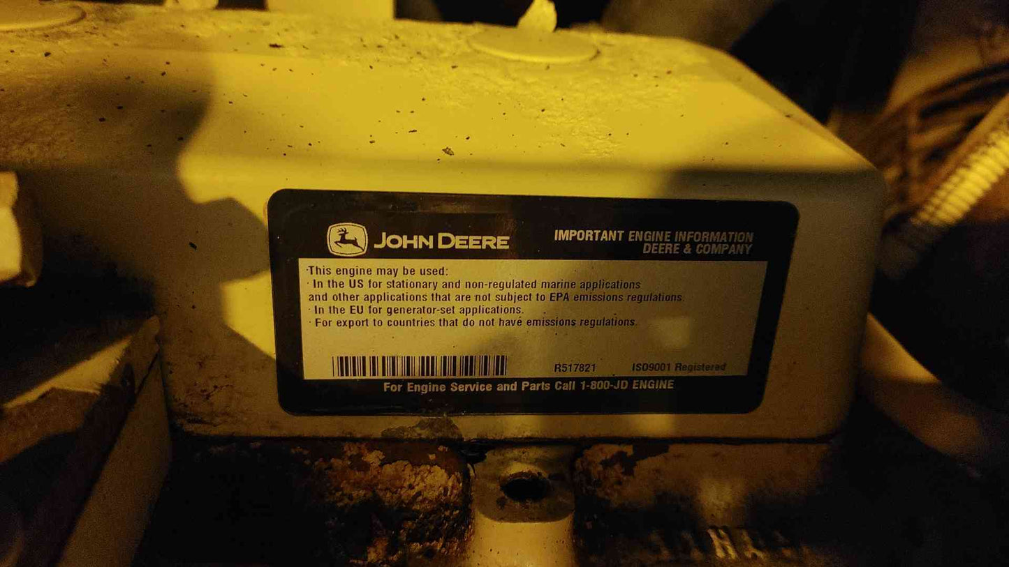 60KW Katolight 1&3PH John Deere 4030 Diesel 807Hrs D60FGJ4 TESTED (109014)