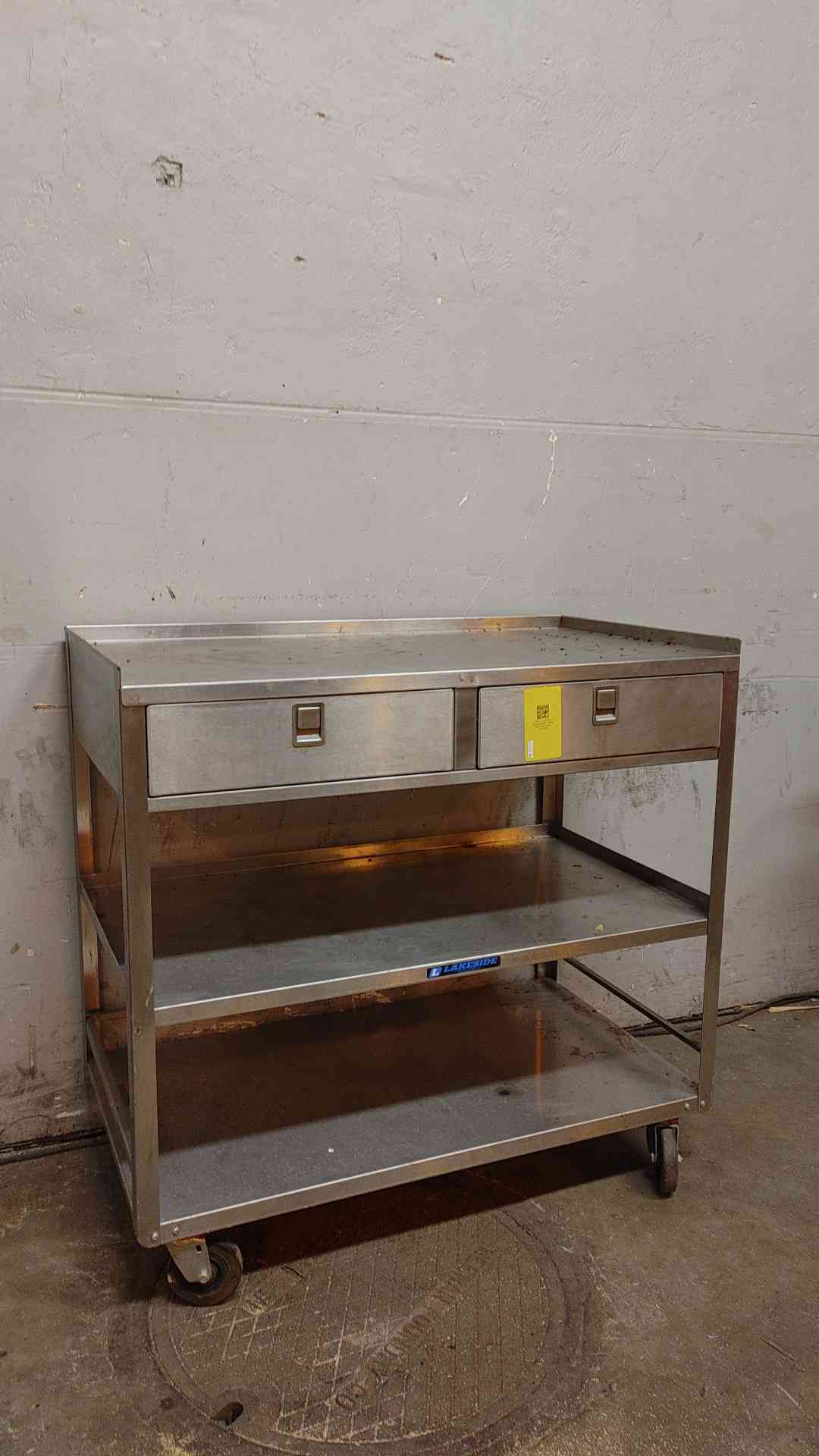 3' Lakeside Stainless Steel Rolling Table W/ Drawers (109093)