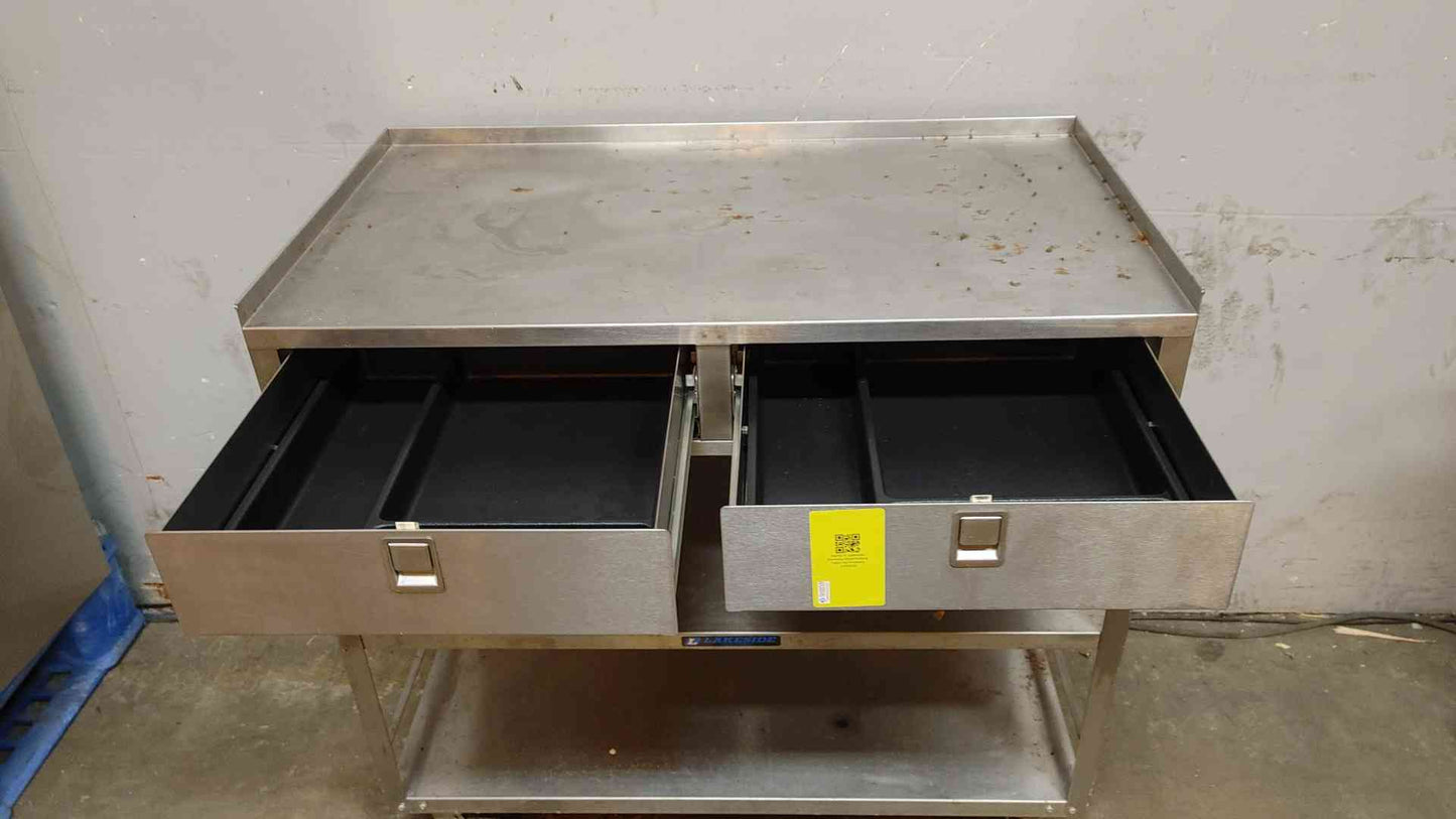 3' Lakeside Stainless Steel Rolling Table W/ Drawers (109093)