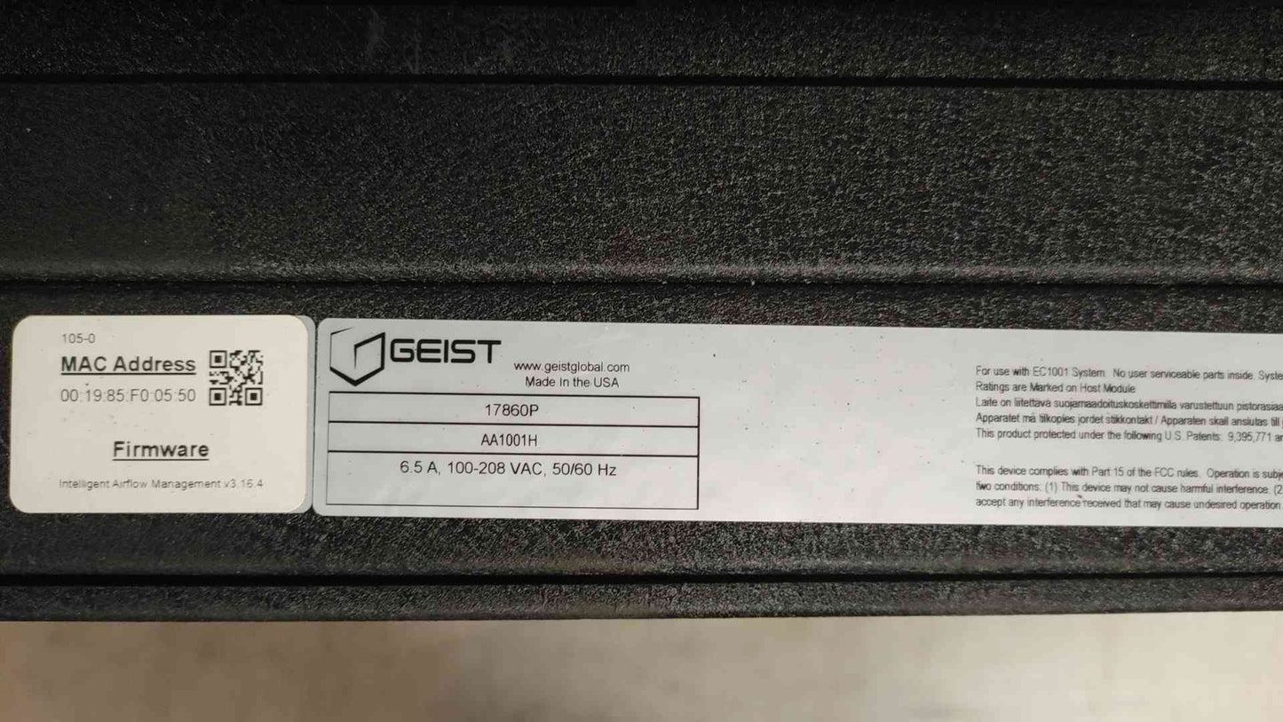 Geist EC20D Containment Cooling System AA1001H (109179)