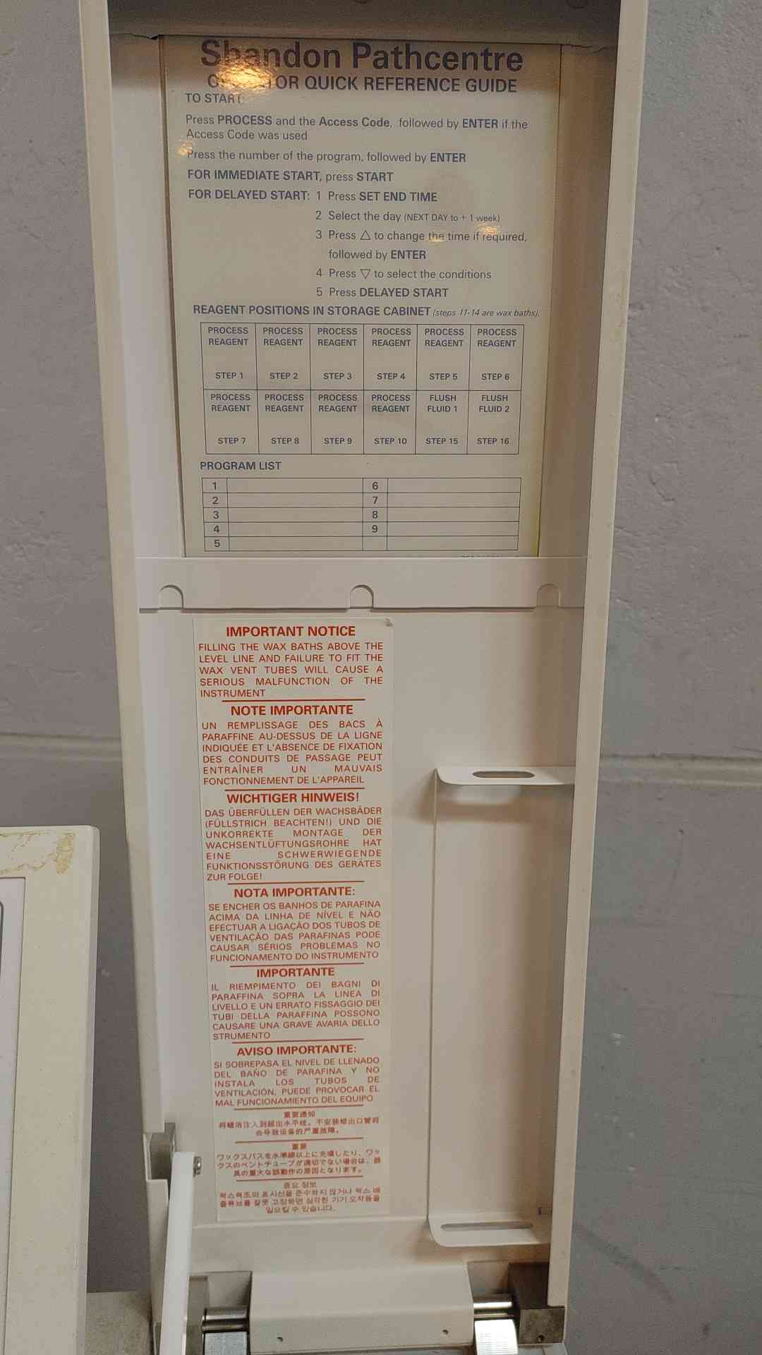 Thermo Scientific Shandon PathCentre tissue processor 110/120 V 50/60 Hz