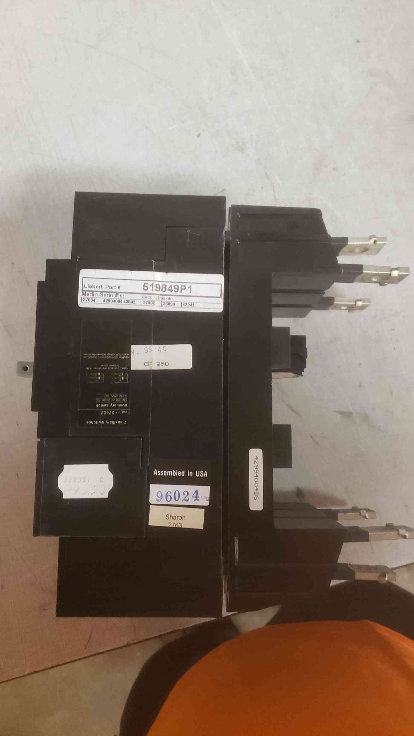 Merlin Gerin 250A Max Circuit breaker 519849P1 (SKU: 109349)