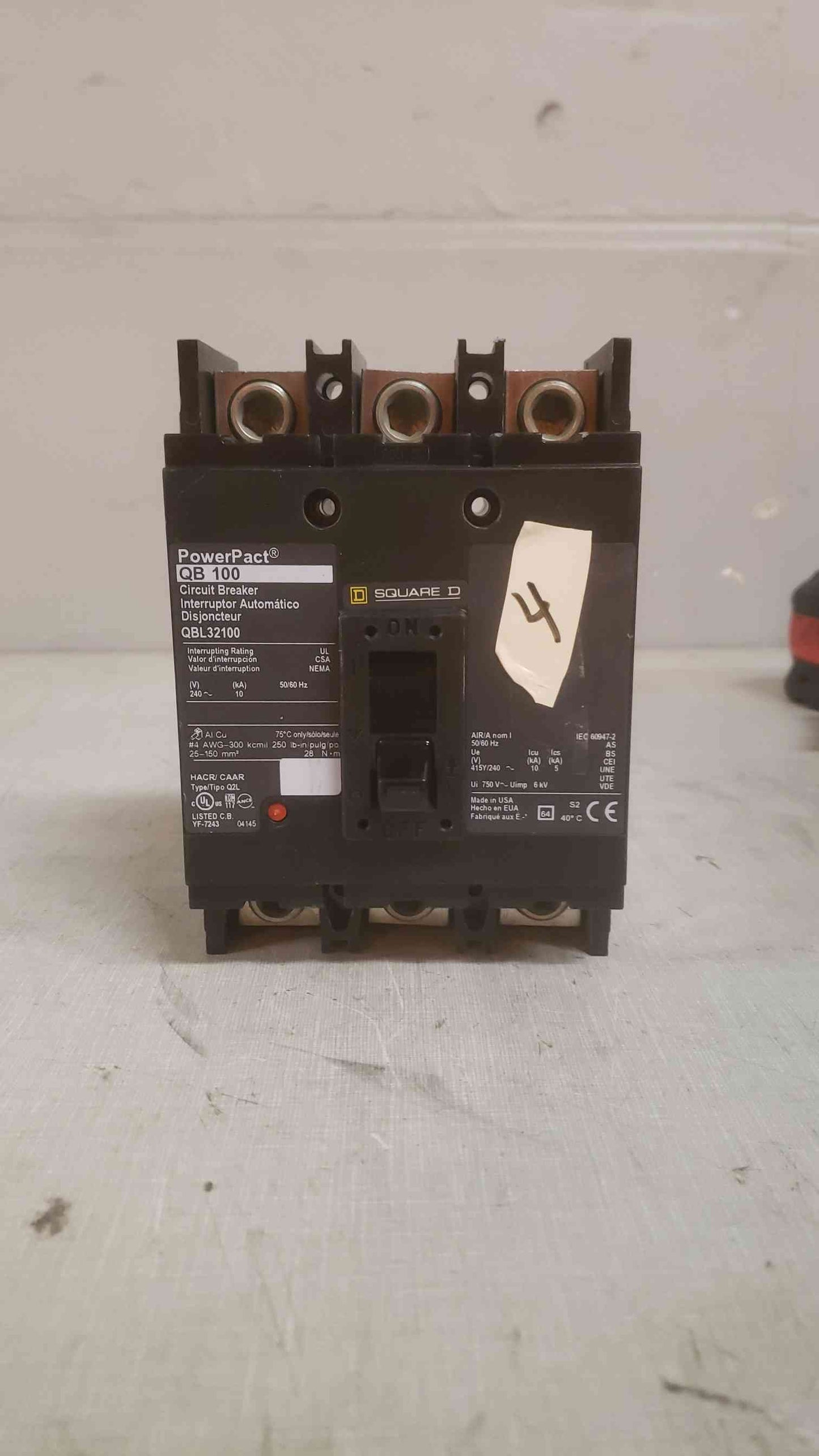 Square D 100A POWER PACT QBL32100 3 Pole Circuit Breaker