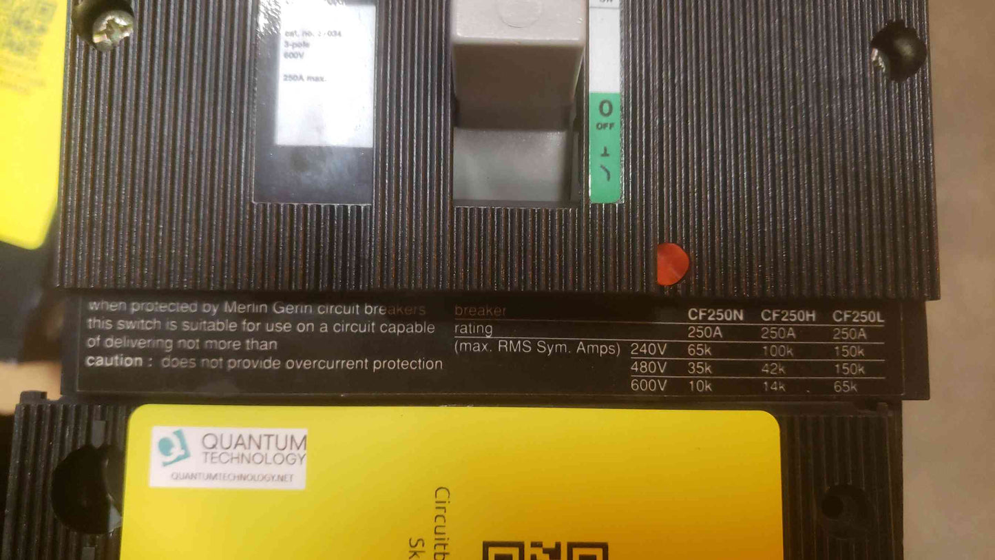 Merlin Gerin 250A Max Circuit breaker 519849P1 (SKU: 109349)