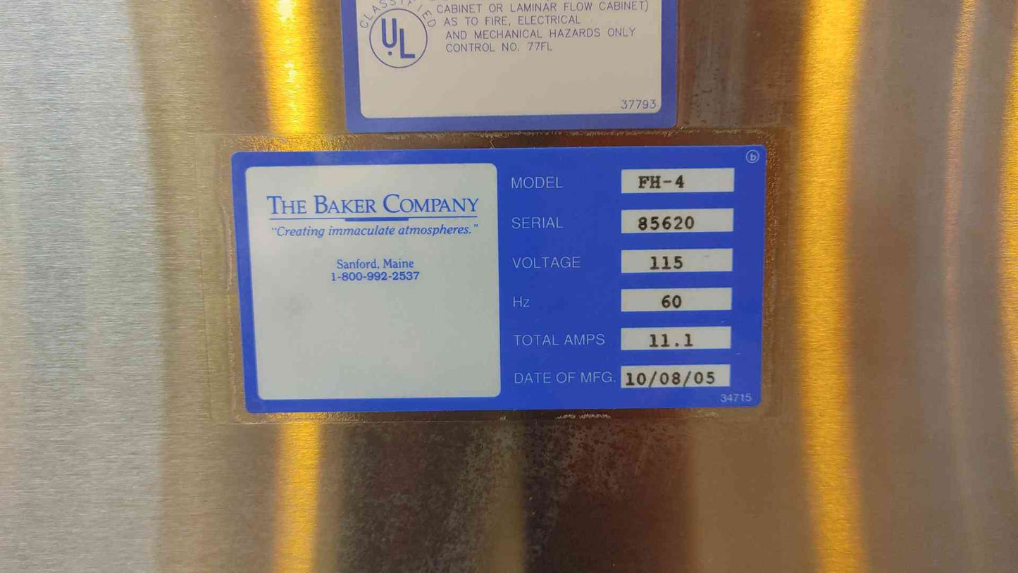 4' The Baker Company Fume Hood 115V FH-4 Stainless Steel (109343)