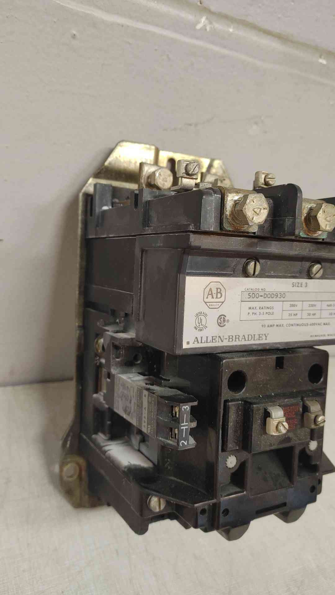Allen Bradley 500-DOD930 Size 3 Contractor 90 Amp 460-575 V 3 Pole (109385)
