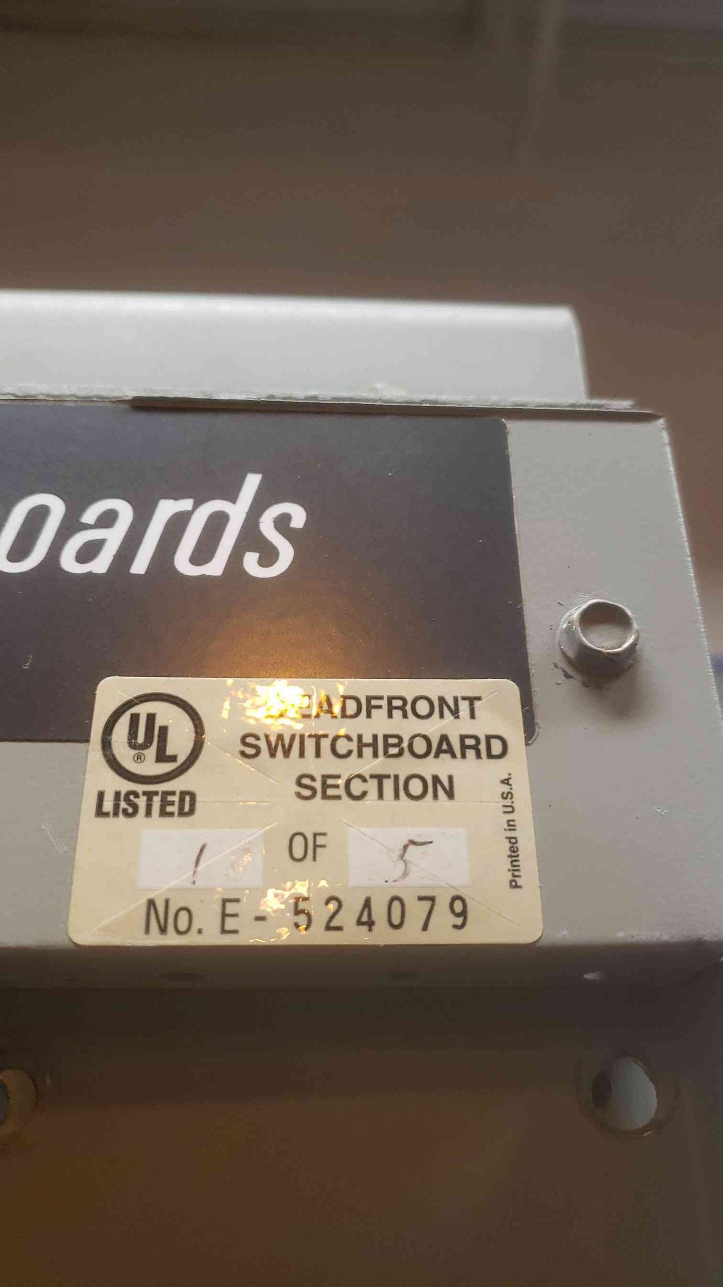 GE 4000A Power Break Switchgear Section 1 480V (SKU: 109439)