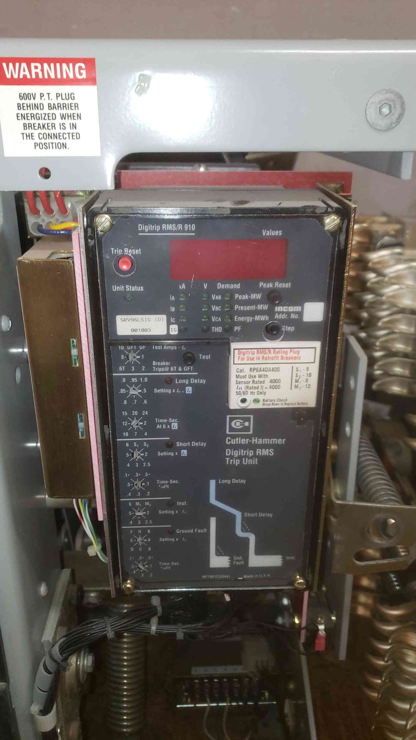 GE 4000A 635V Max Low Voltage Power Circuit Breaker AKR-8D-100-1 (SKU: 109425)