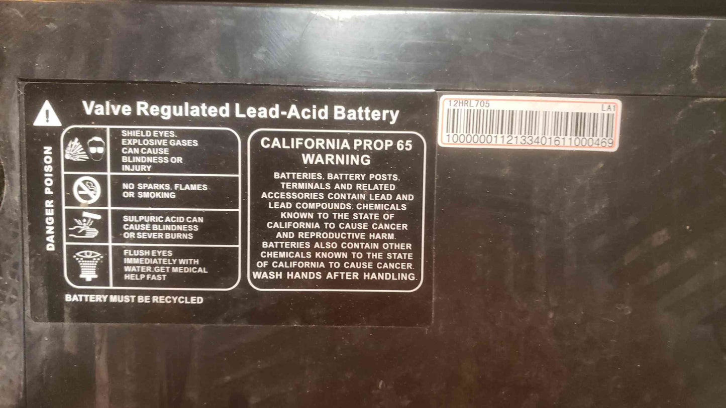 *Pickup Only* Narada 12V High Rate Series VRLA Battery 12HRL705 '21 (SKU: 109754)